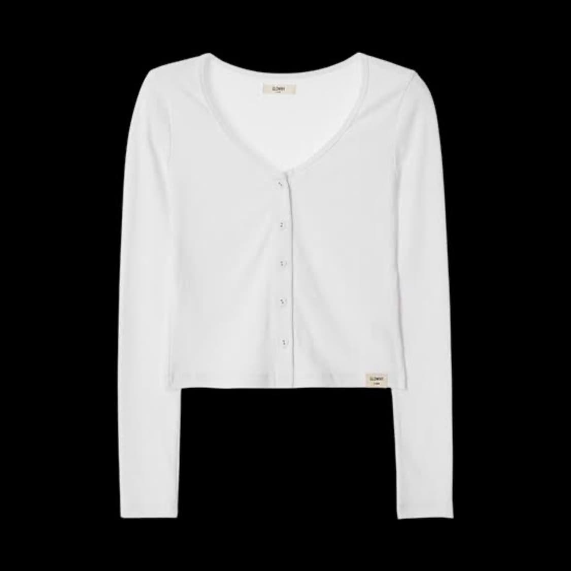 글로니 glowny rib cardigan 화이트 크롭 가디건 미듐ㅔㅏ 상품이미지2