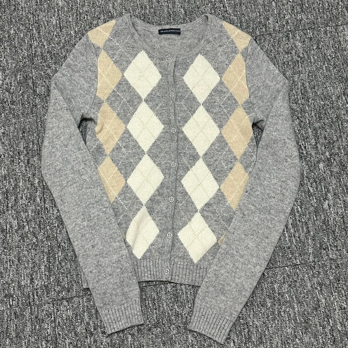 브랜디멜빌 아가일 회색 가디건 상품이미지1