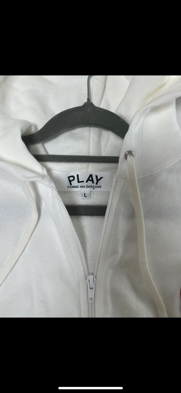 꼼데가르송 더블하트 후드집업 화이트 정품 상품이미지2