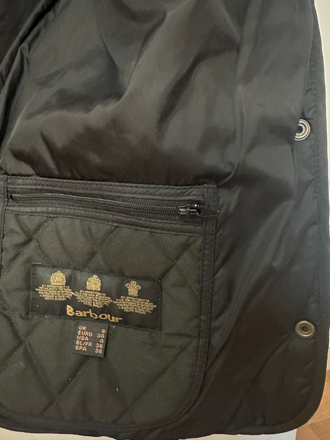 바버 퀼팅자켓 UK8 상품이미지6