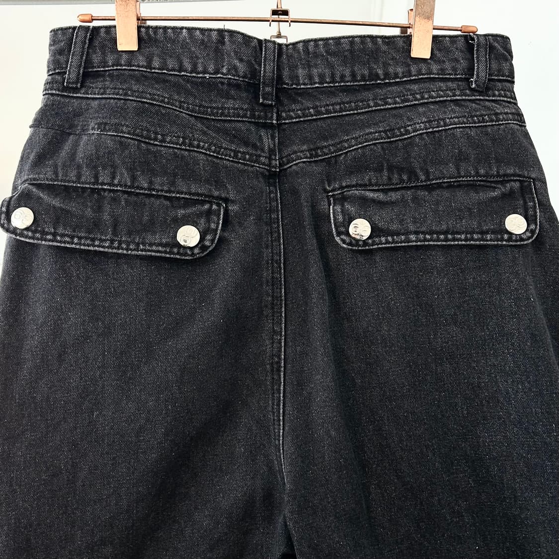 플리츠 와이드 흑청 데님 카고 팬츠 상품이미지7