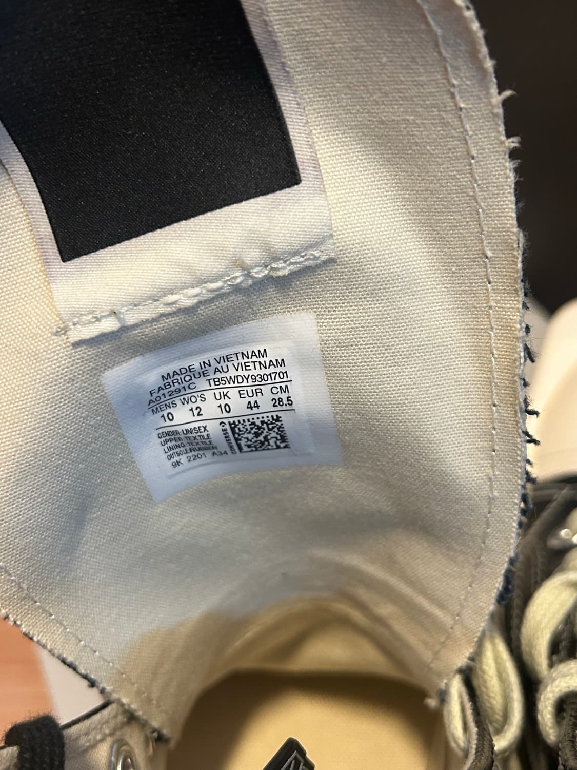 릭오웬스x컨버스 다크쉐도우 터보다크 척70 285 팝니다 상품이미지4