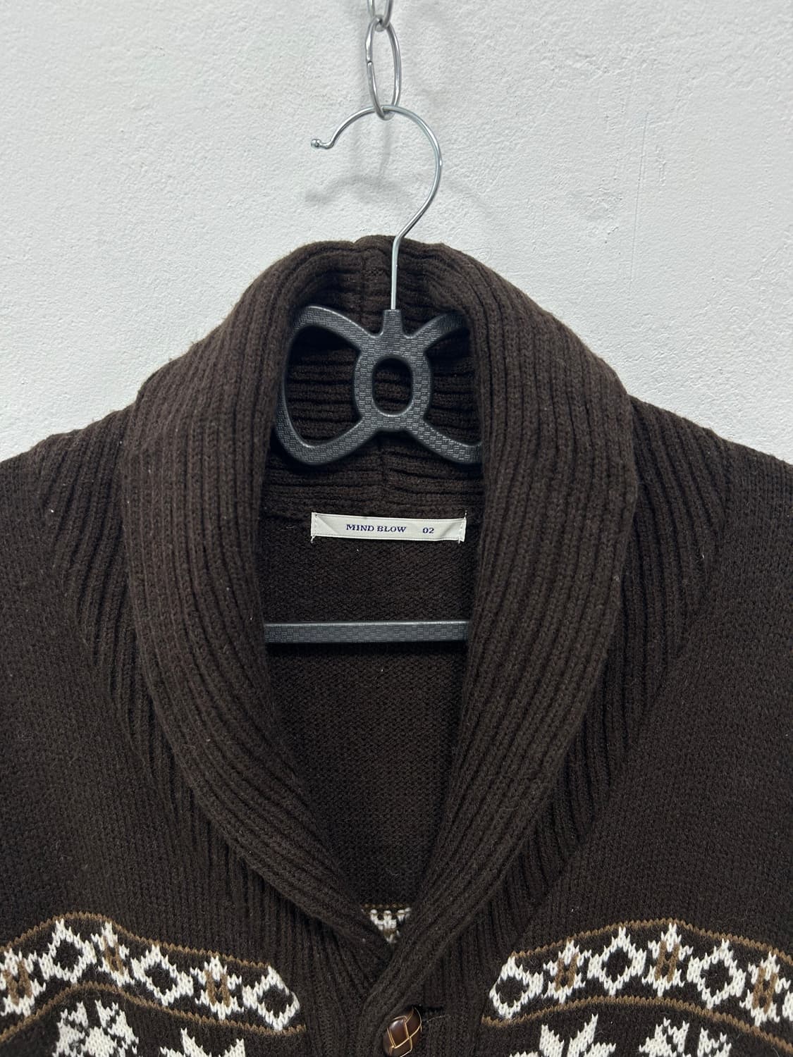 [JPN] 목도리 포함) 눈꽃 노르딕 코코아 폭닥 니트 가디 상품이미지7