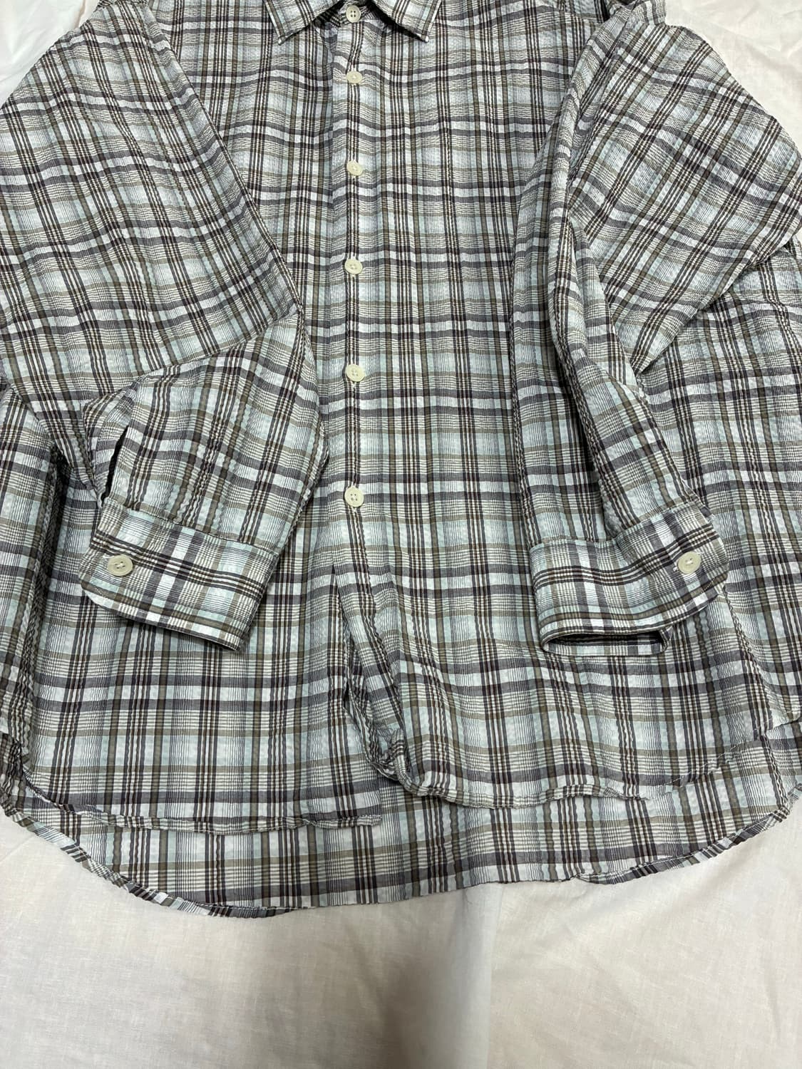 엠에프펜 EXACT SHIRT (TAUPE MINT CHECK) 상품이미지3