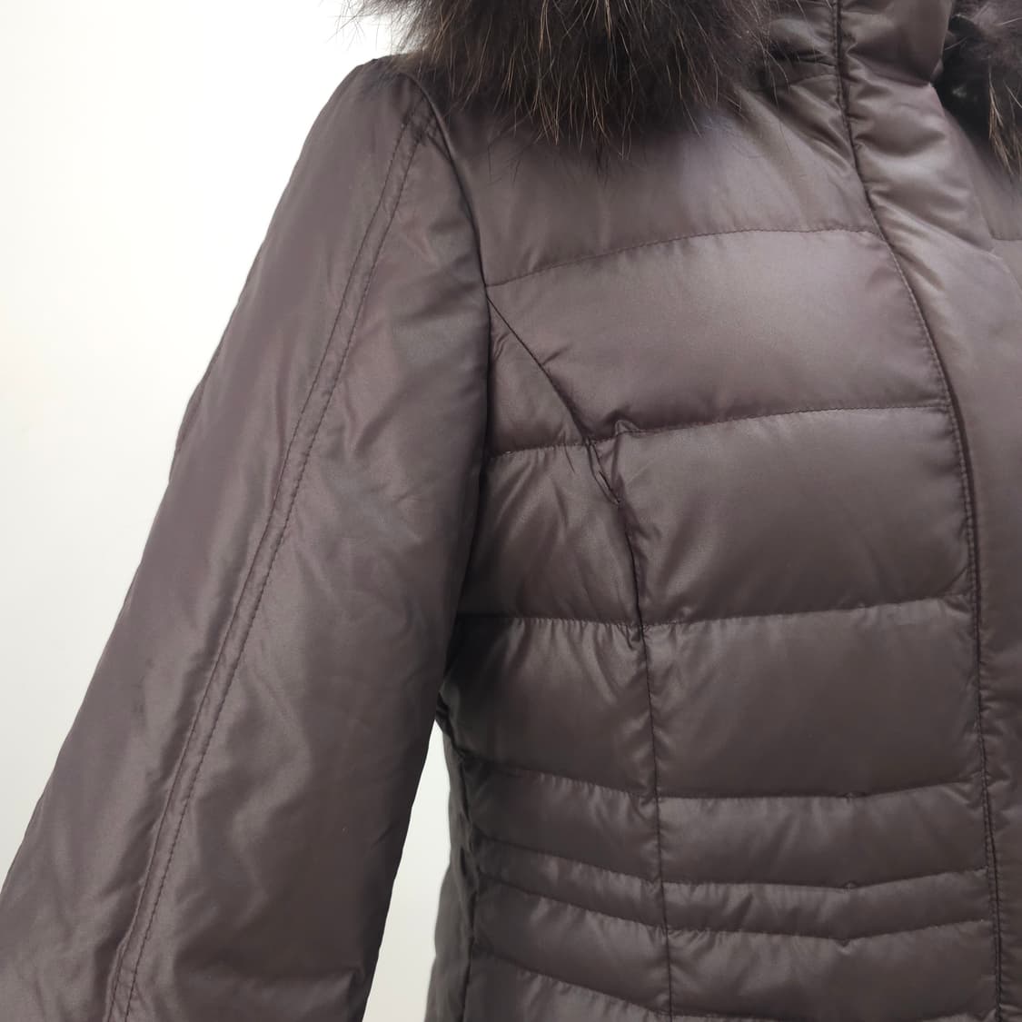 리얼 라쿤퍼 후드 다운 초코브라운 패딩 코트 상품이미지7