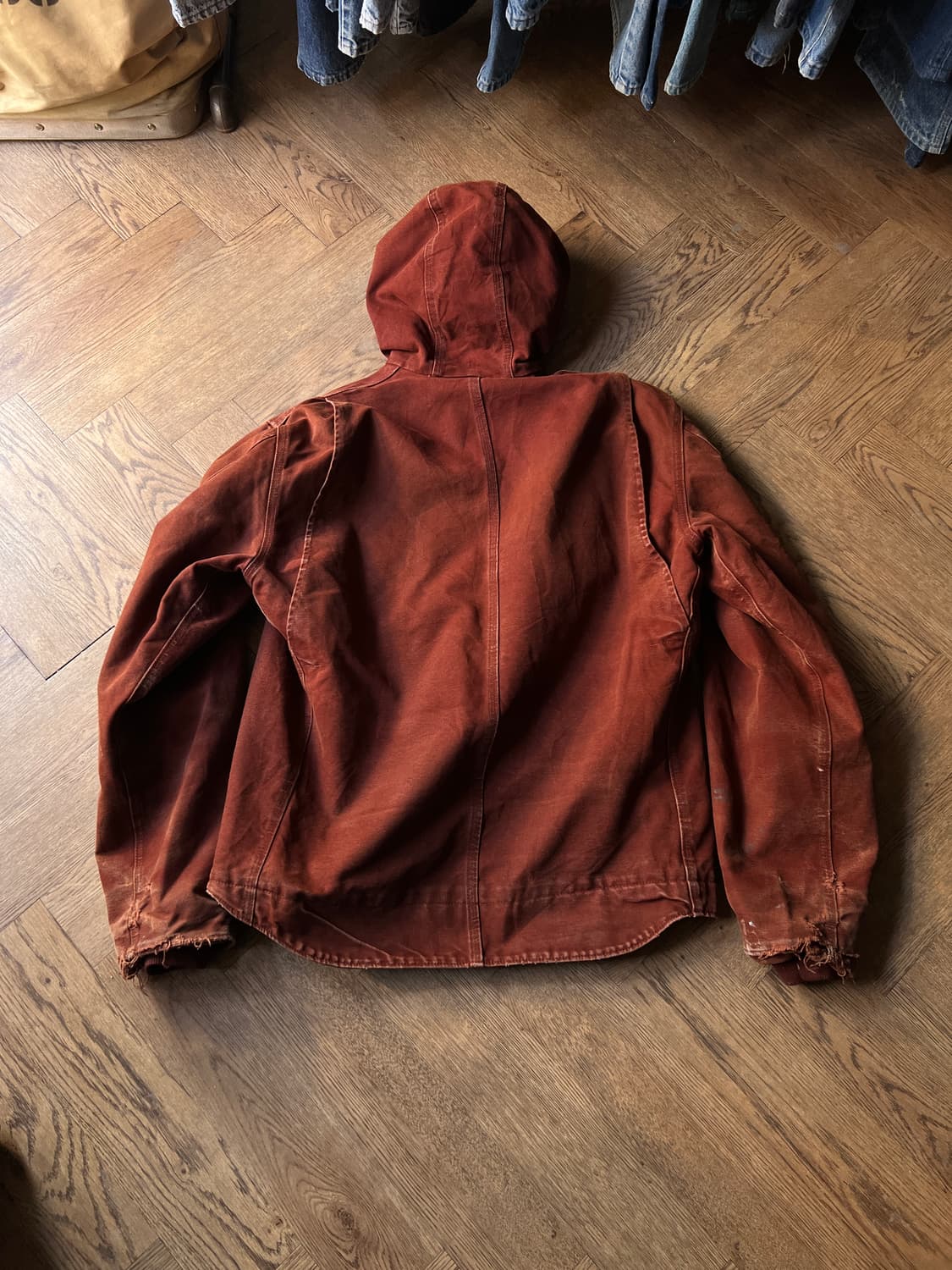 [L]칼하트 J141 CLY 클레이 레드 시에라 후드 자켓 상품이미지9