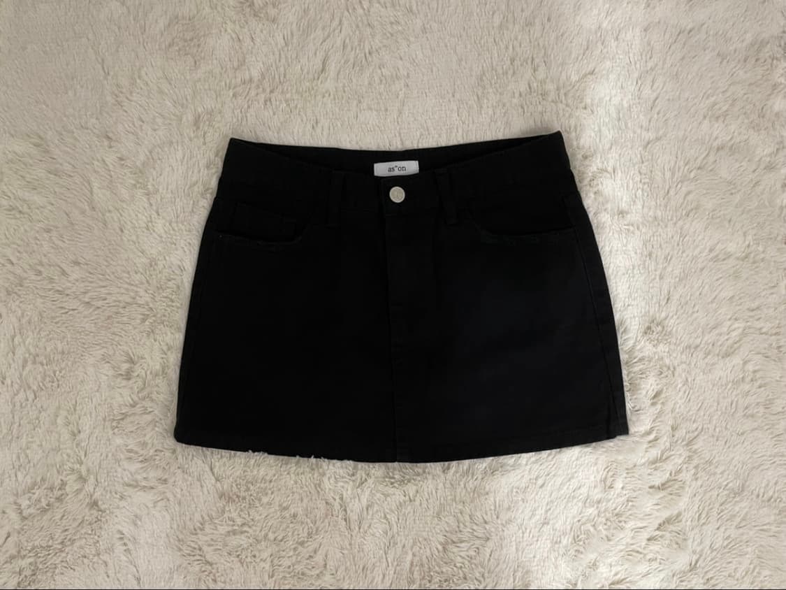 애즈온 블랙 로우 스커트 S 상품이미지1