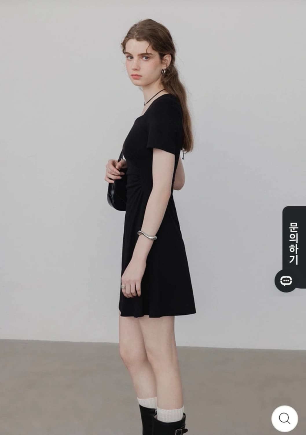 에그카 하객룩 하트넥 미니 원피스 블랙 M 상품이미지2