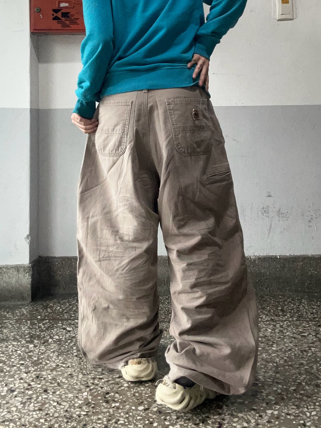 90s CARHARTT 워크웨어 코코아 와이드팬츠 상품이미지1