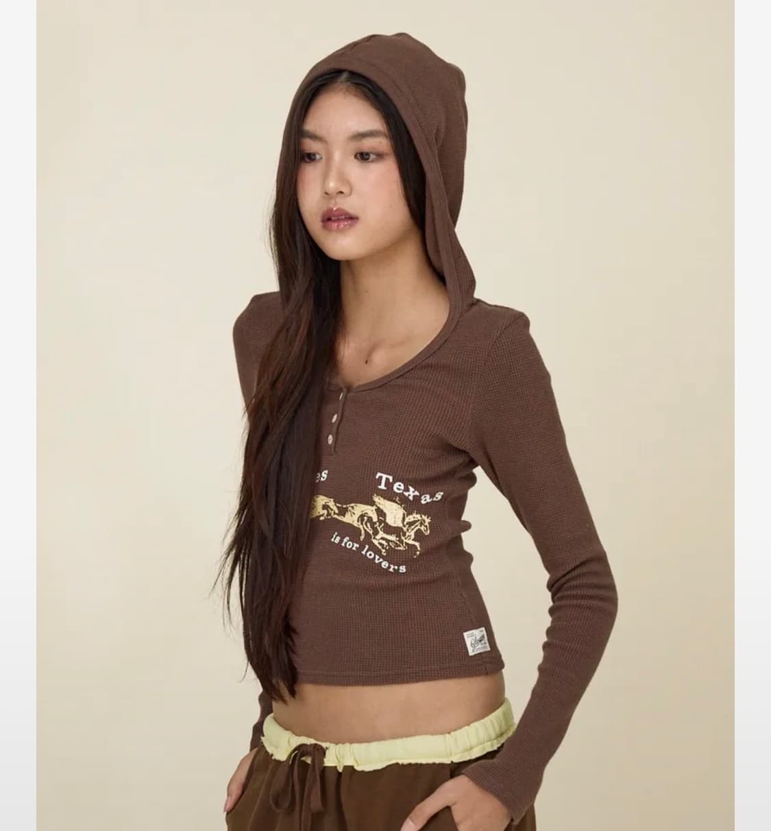 WAFFLE LONG SLEEVE 후드 상품이미지1