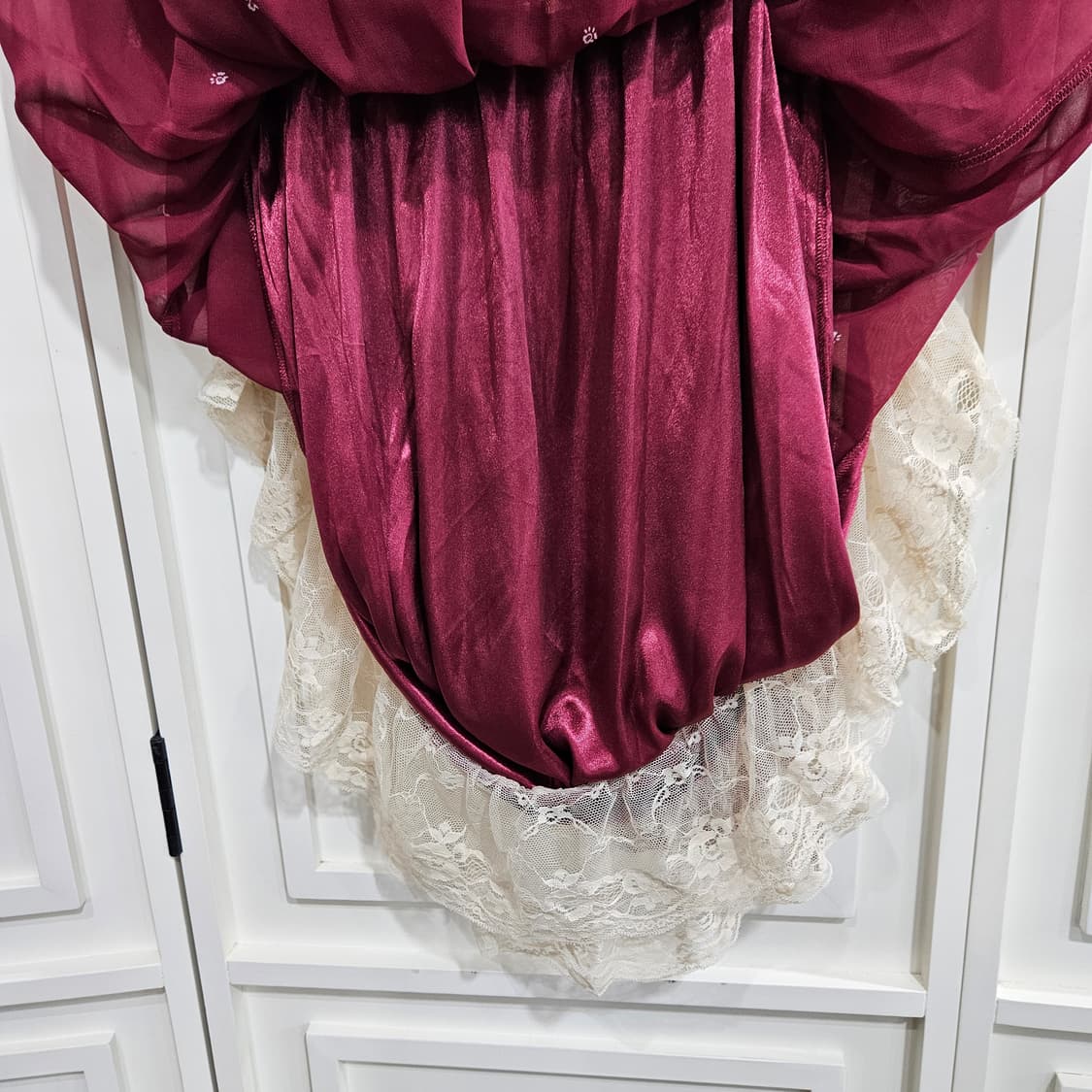 버건디 뷔스티에 원피스 레이스 상품이미지8