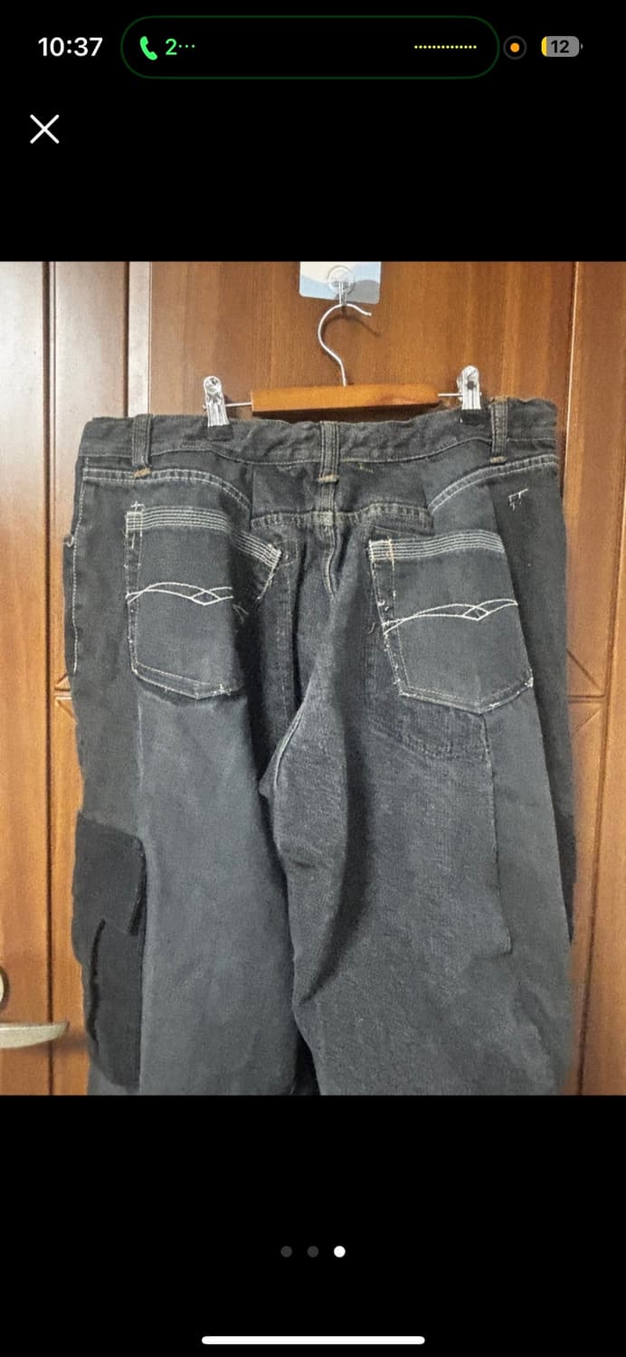 빈티지 흑청 카고 벌륜팬츠 상품이미지3