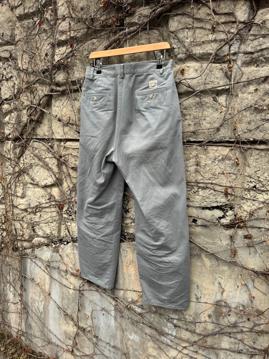 80~90s 폴로 랄프로렌 빈티지 올드라벨 투턱 치노 팬츠 그레이 상품이미지4