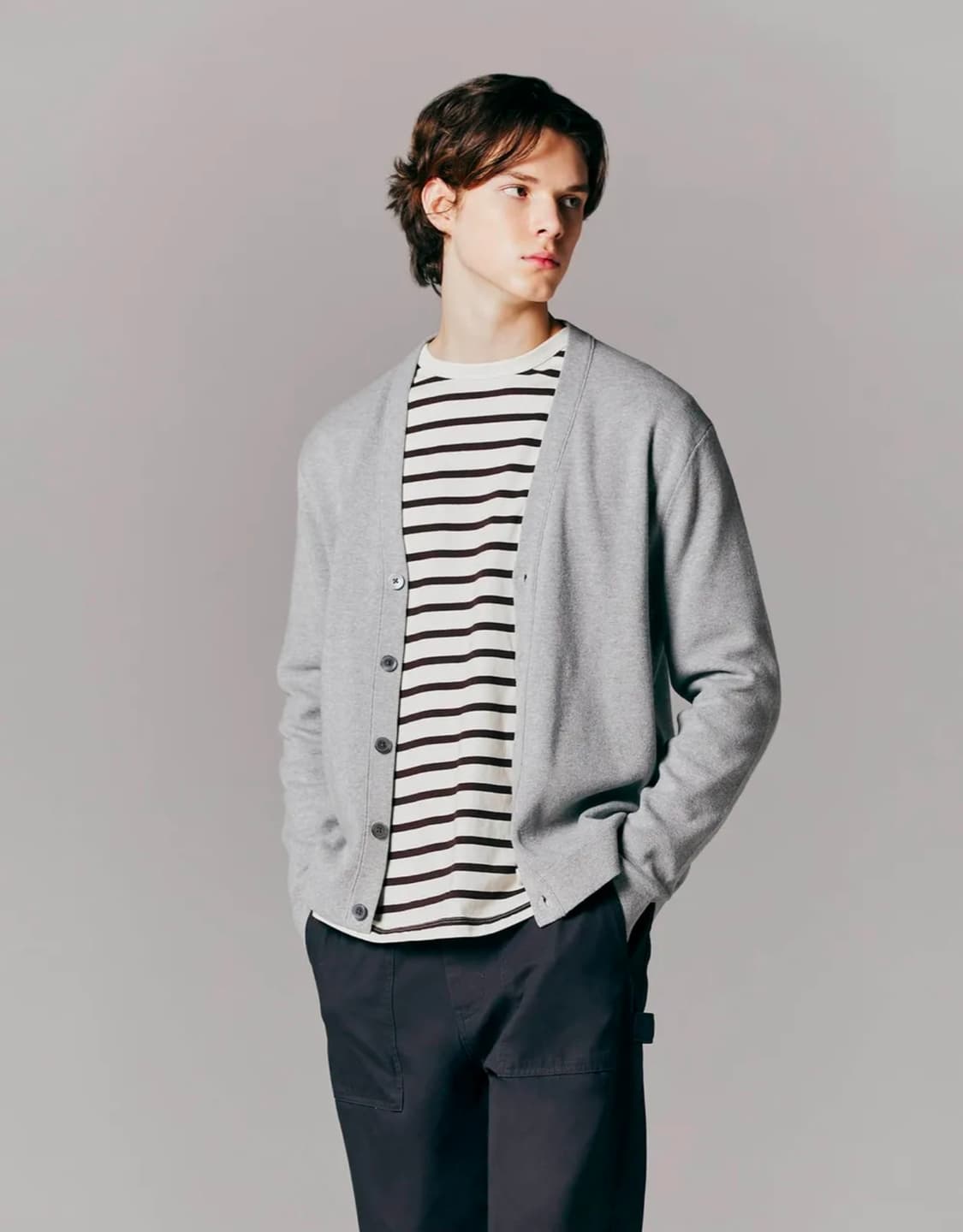 지오다노 하프밀란 브이넥 가디건(12GG) 상품이미지1