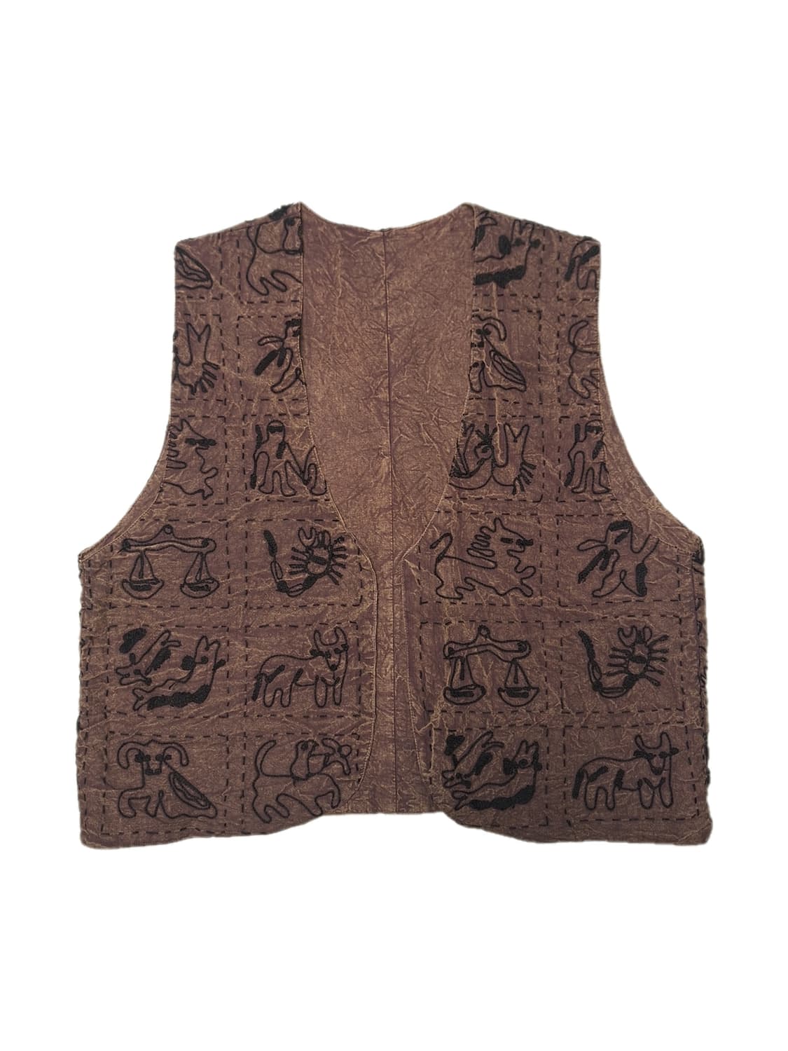 히피 보헤미안 자수 무늬 조끼 베스트 상품이미지1