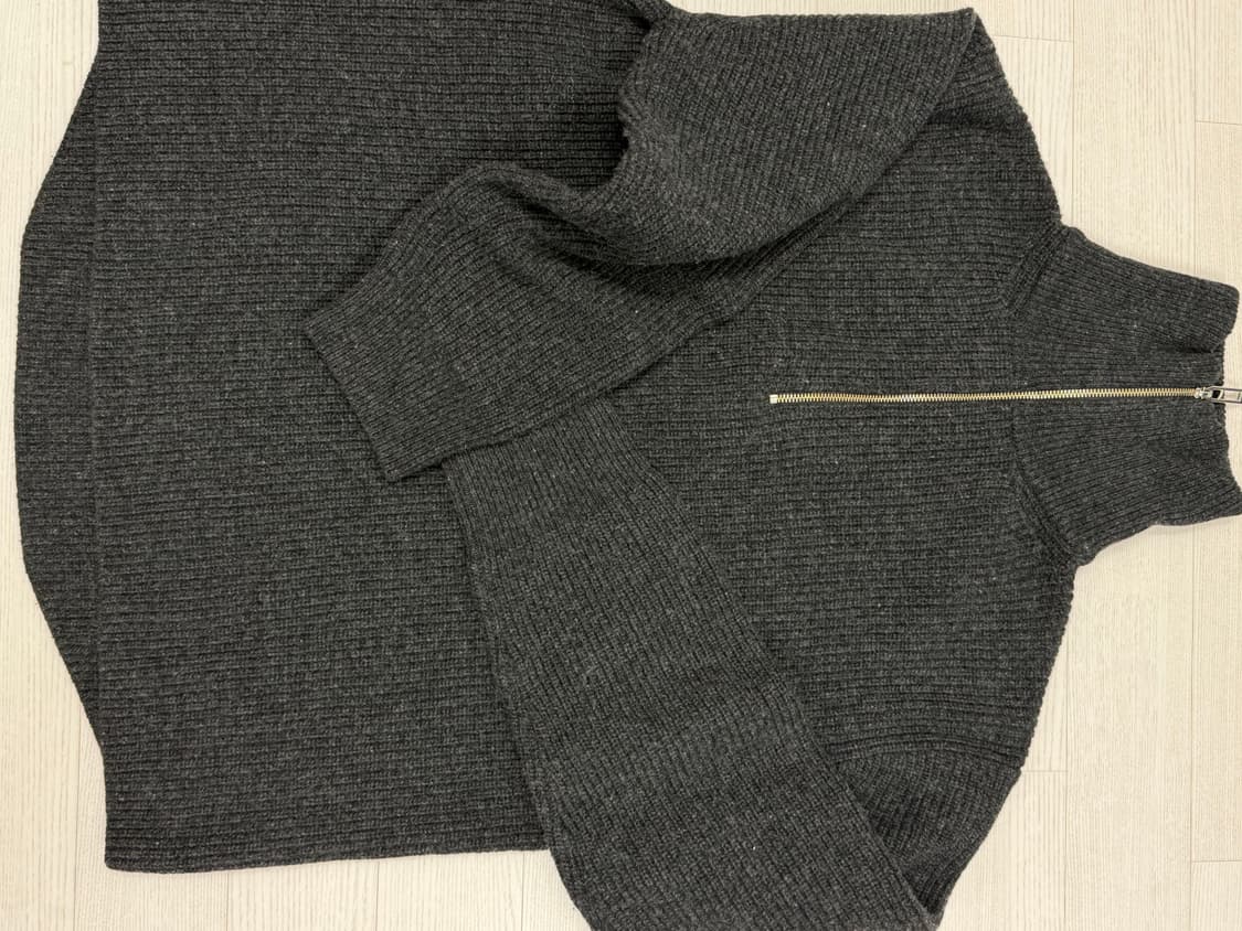 벨리에 / 23FW 하프 니트 집업 / 차콜그레이 / XL 상품이미지1