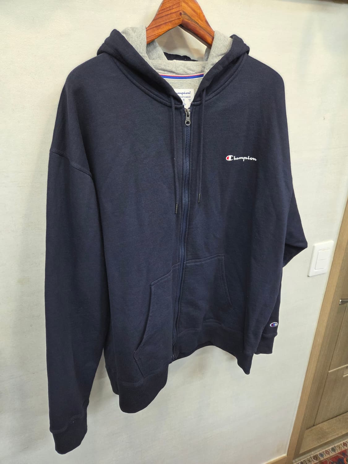챔피온 빅사이즈 스몰 스크립트 로고 기모 후드집업 xxxxl 상품이미지7