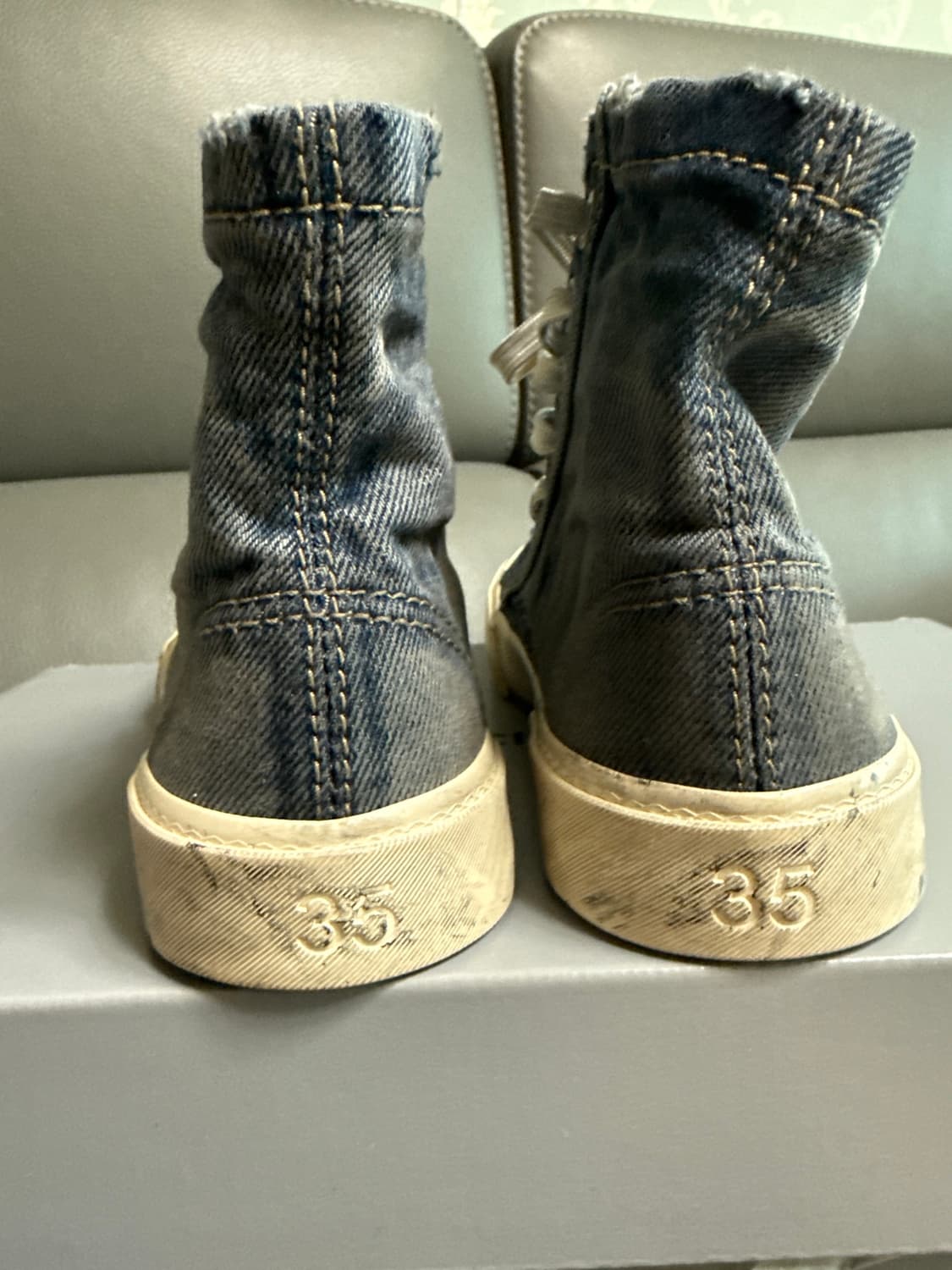 발렌시아가 PARIS 하이탑 스니커즈 데님 688756 W3RCL 상품이미지4