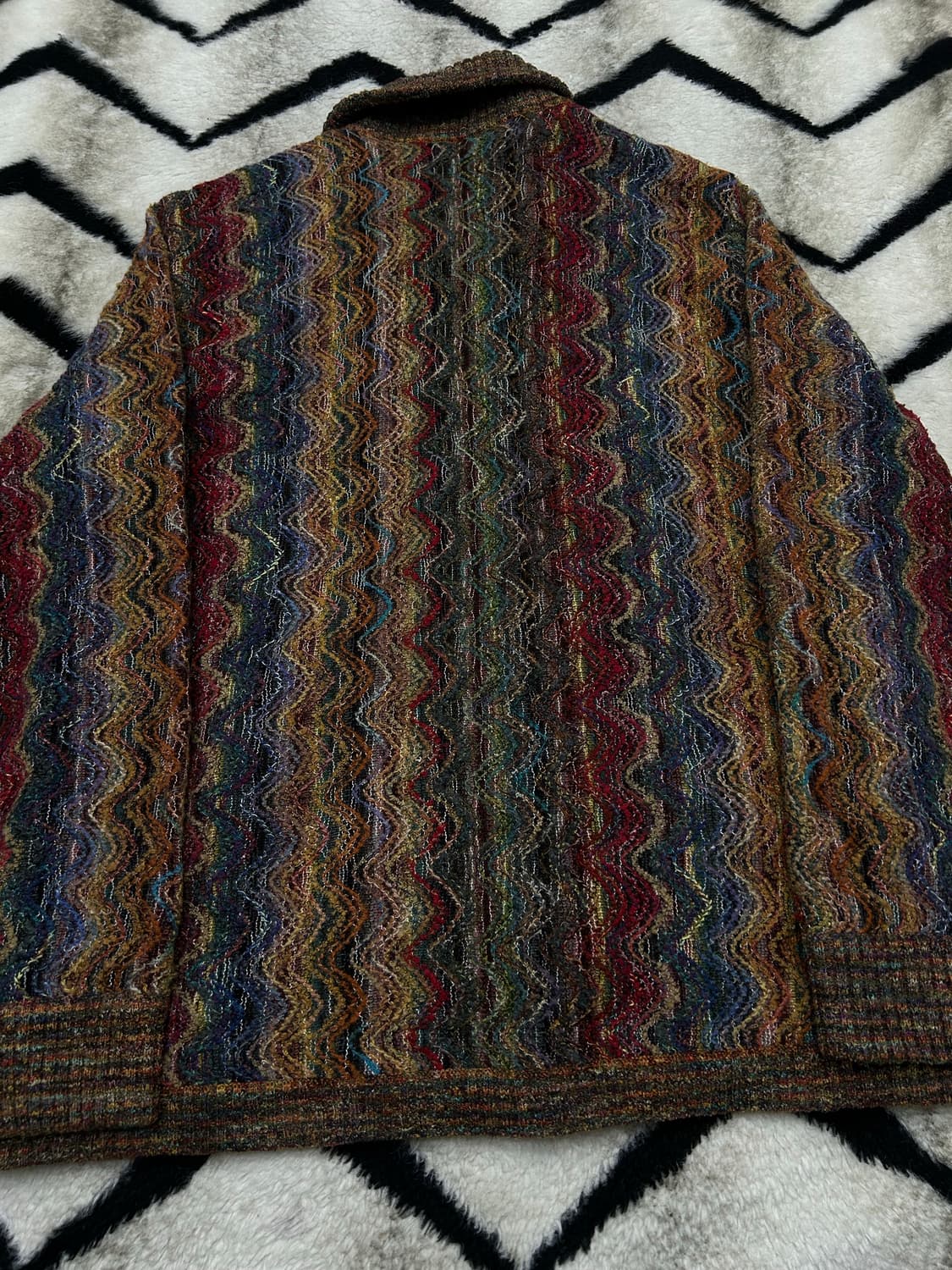 [XL]빈티지 멀티컬러 에스닉패턴 니트집업 자켓 상품이미지5