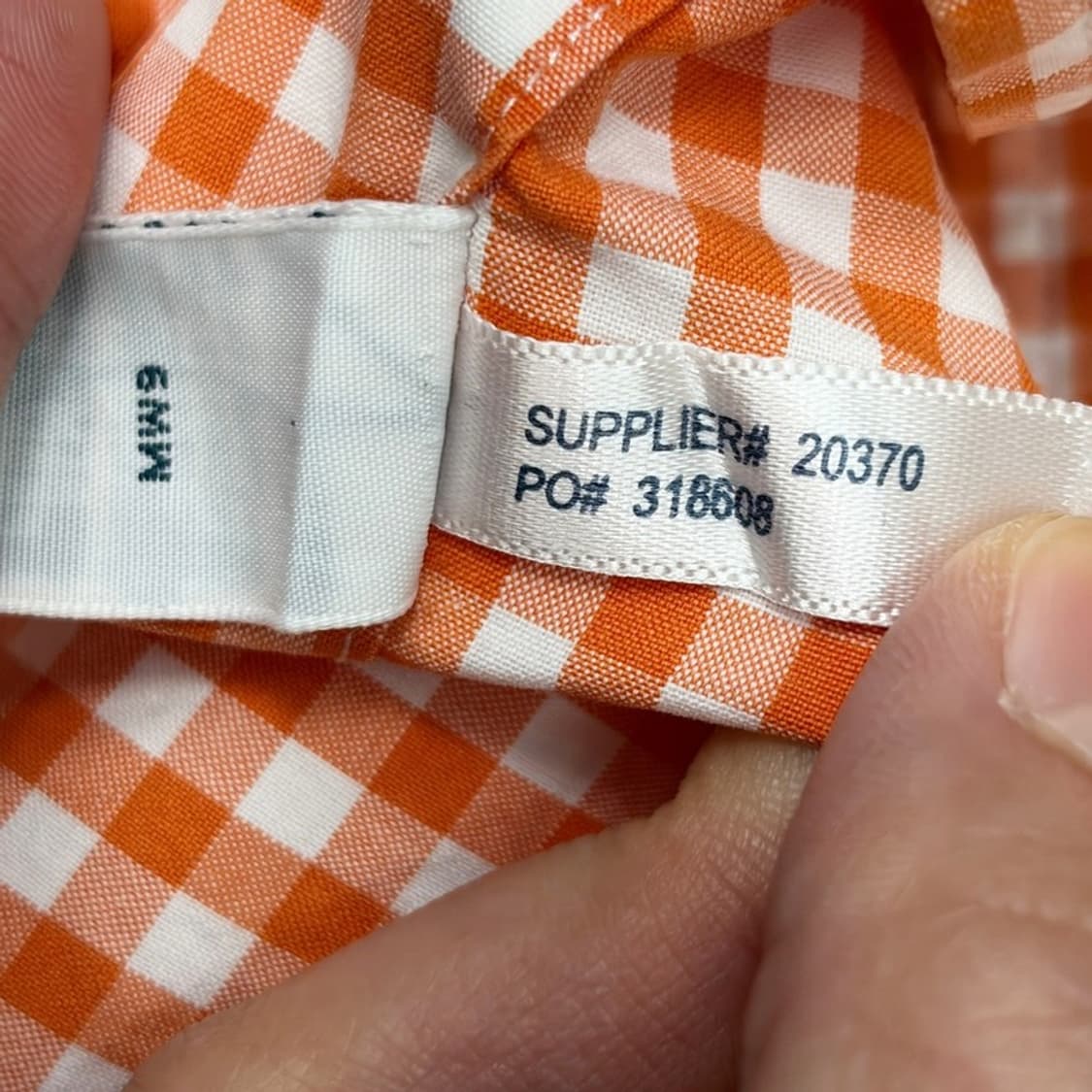 POLO 커스텀핏 오렌지 깅엄 셔츠 XL 상품이미지5