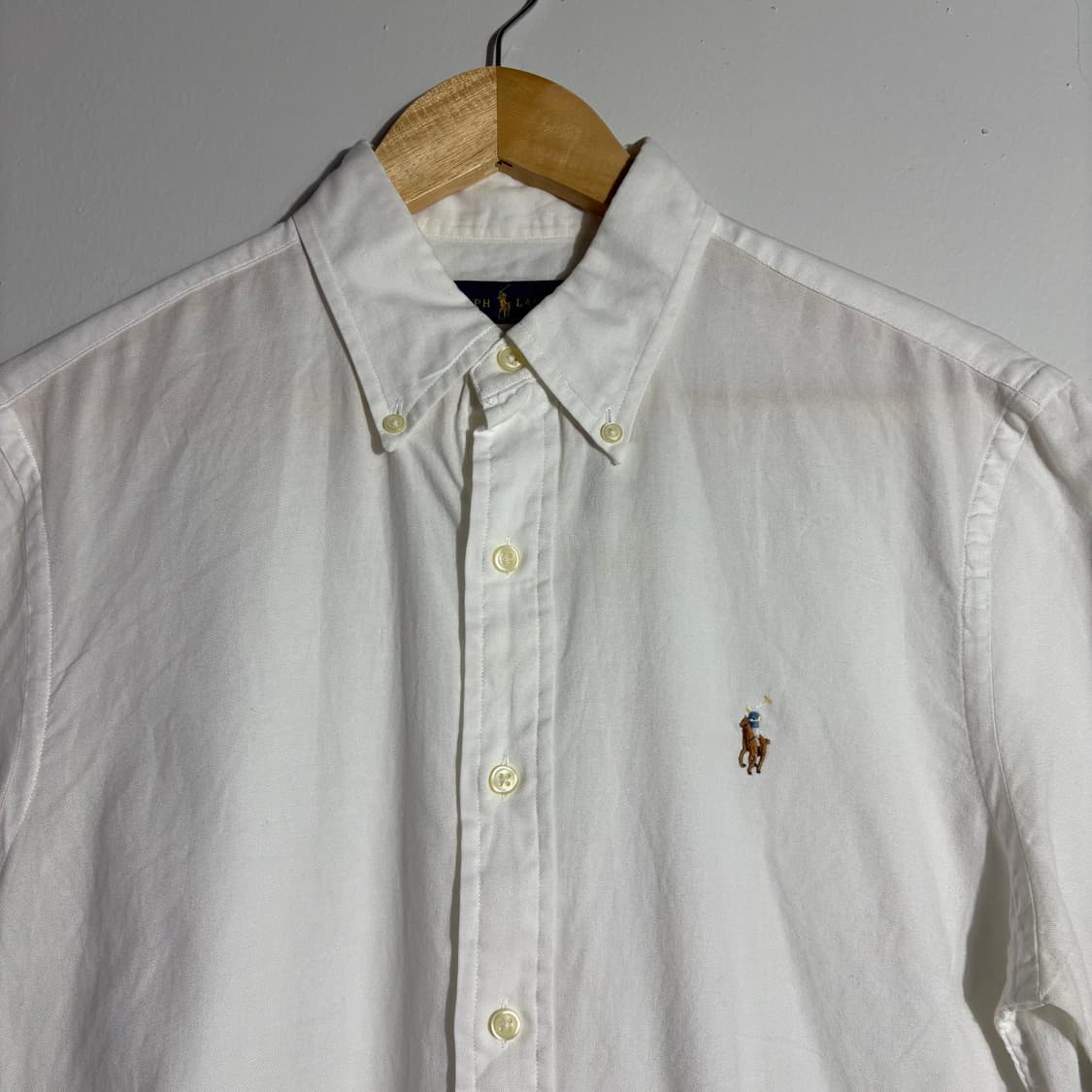 폴로 랄프로렌 빈티지 화이트 반팔 버튼다운 셔츠 (무료배송) 상품이미지3
