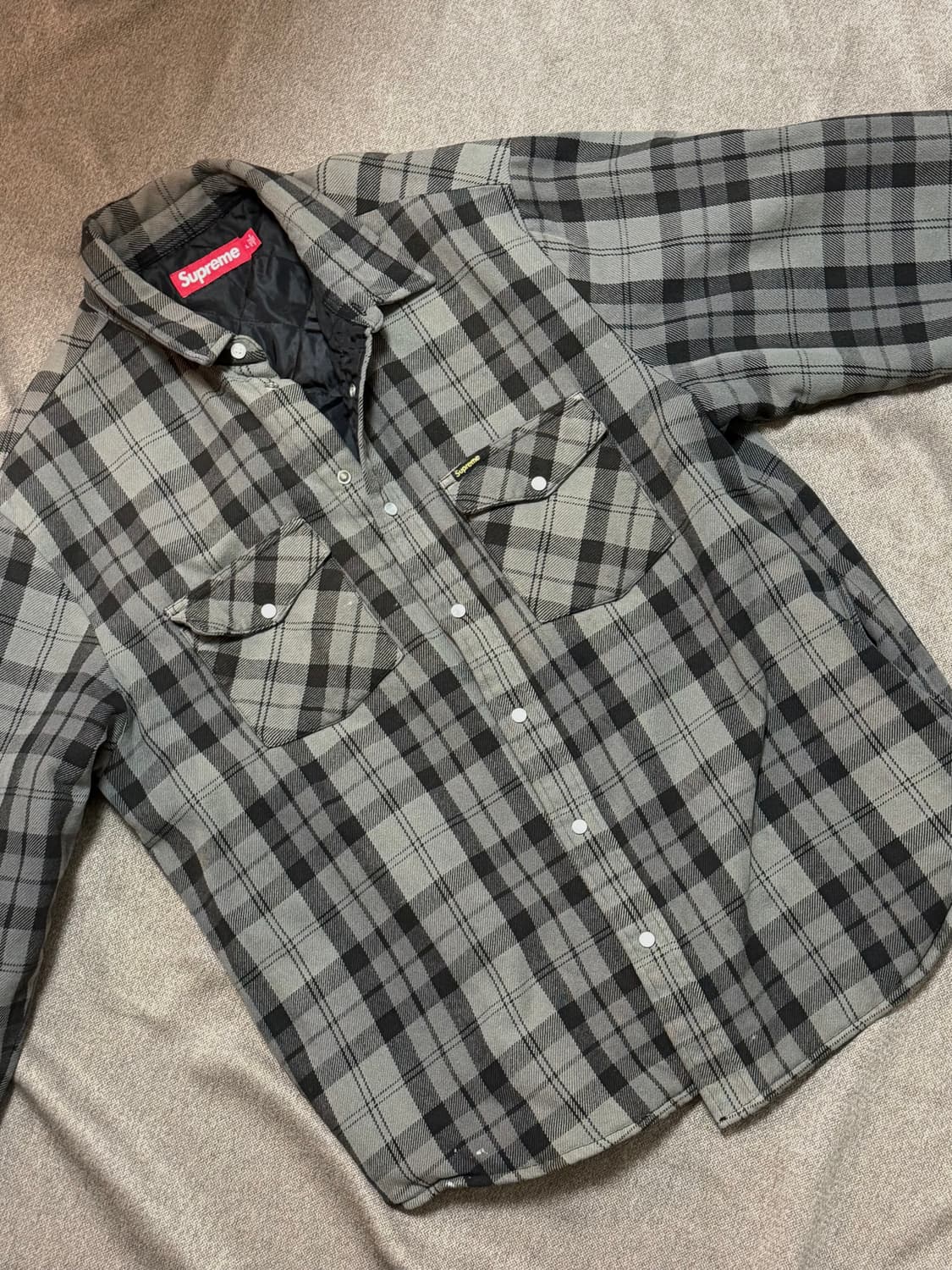 슈프림 블랙/체크 셔츠 상품이미지2