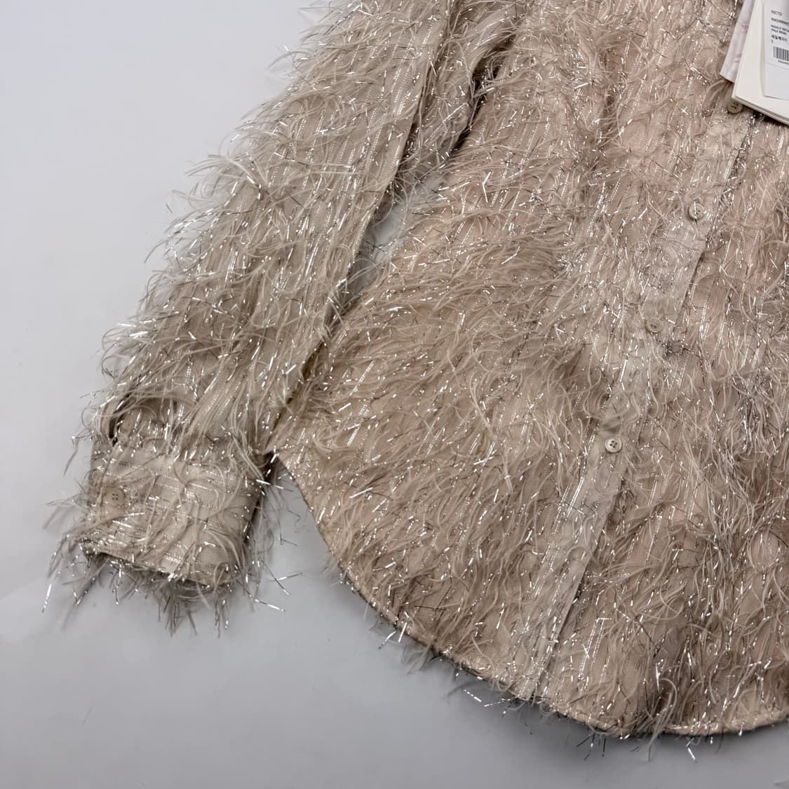렉토 REGALO METALIC FRINGE SHIRT(페일 베이지) 상품이미지5