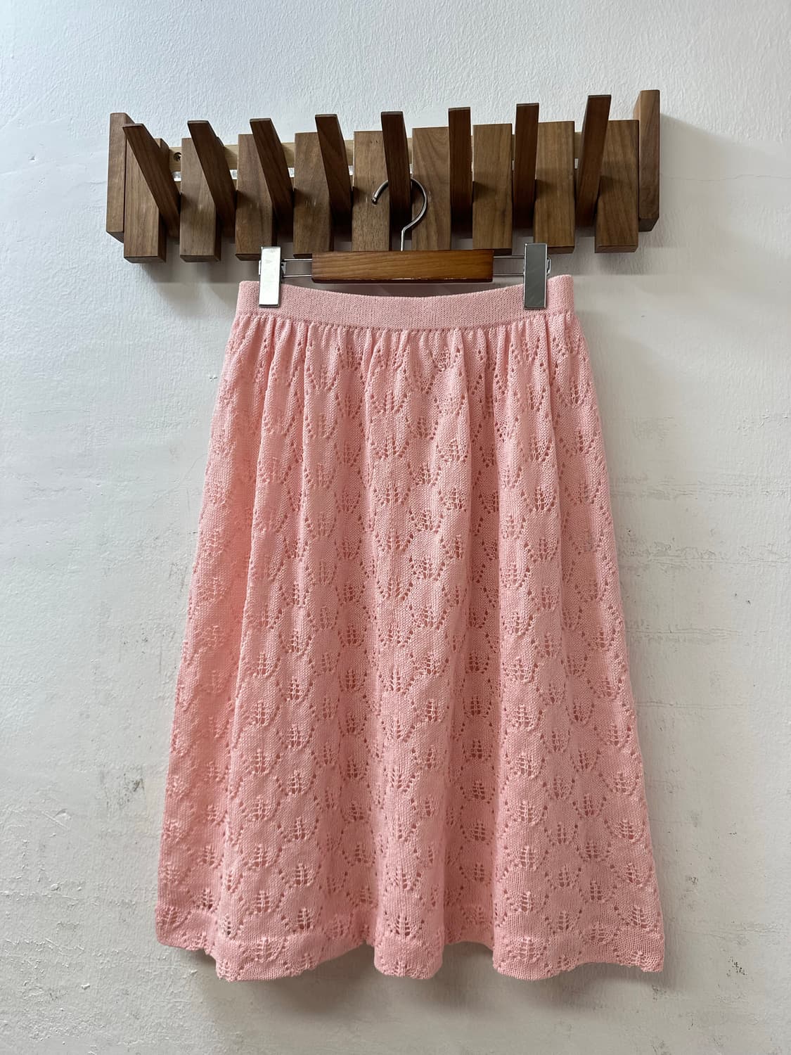 일본빈티지 펀칭 플라워 패턴 밴딩 스커트 상품이미지2