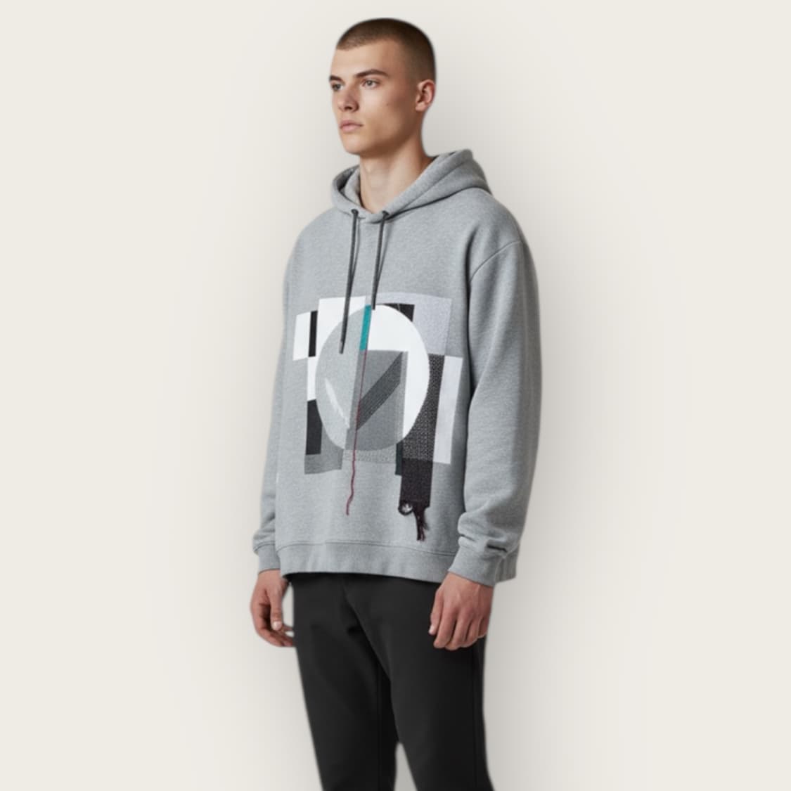 100~105/ 솔리드옴므 그래픽 자수 후드티 상품이미지1