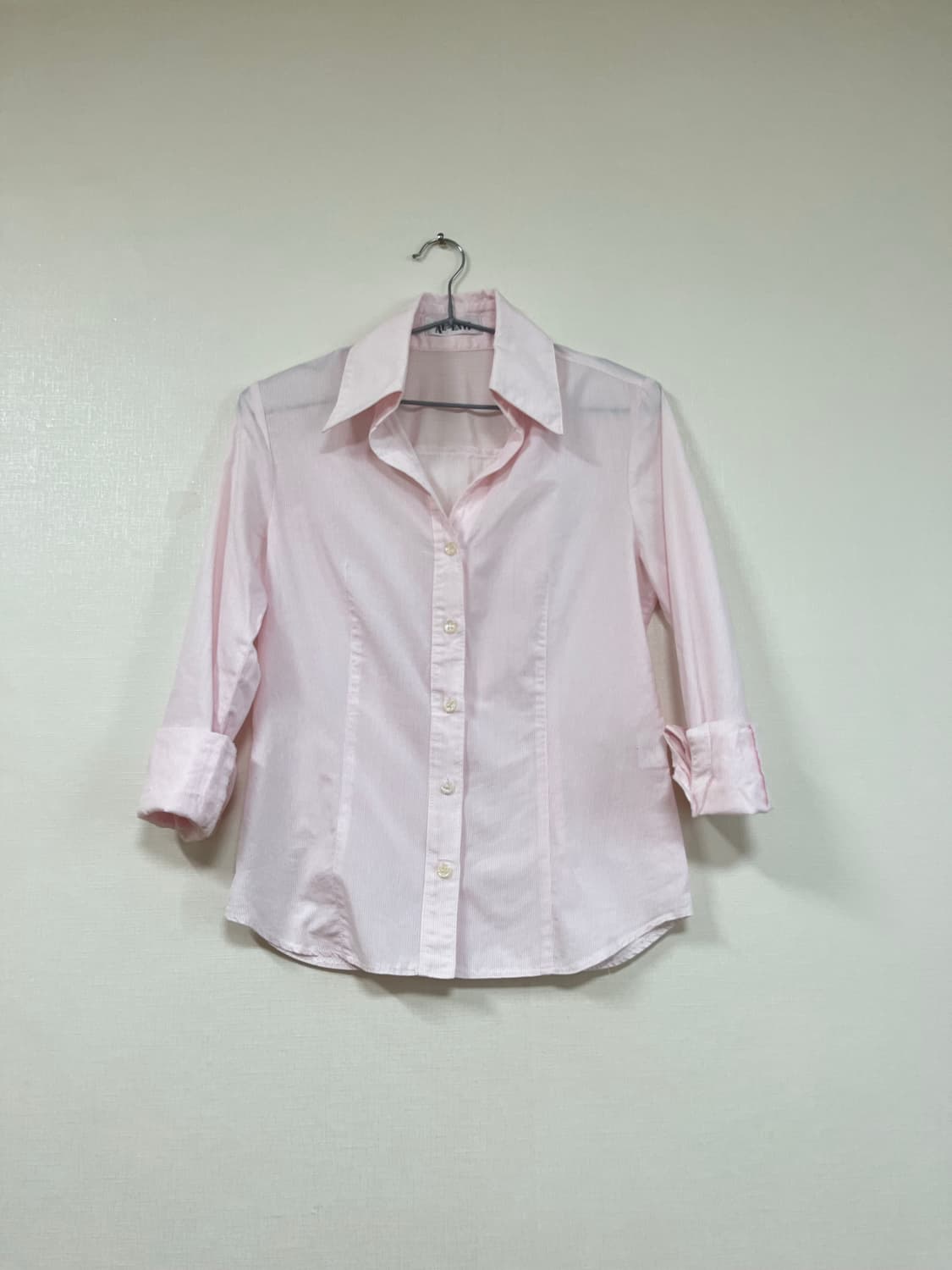 일본 빈티지 연핑크 스트라이프 셔츠 상품이미지1
