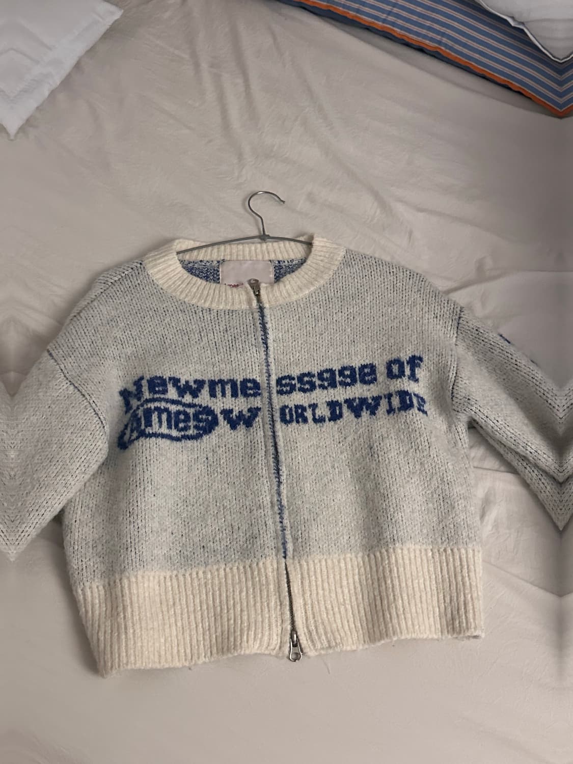 아메스 월드와이드 자카드 니트 집업 상품이미지4