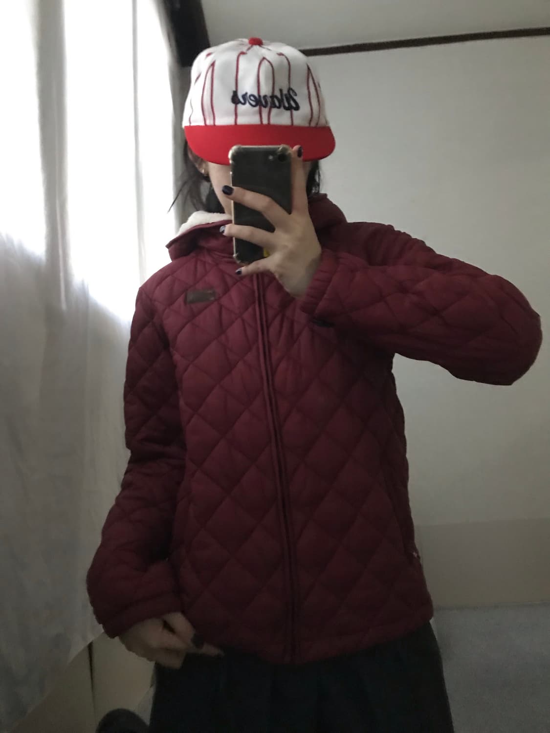 노페 레드 후드패딩 상품이미지6