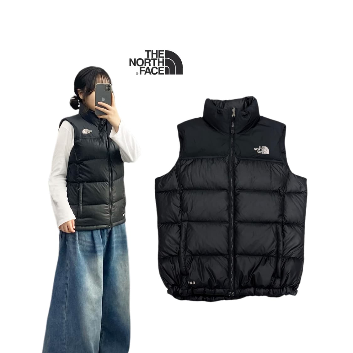 노스페이스 700 눕시 조끼패딩 블랙 상품이미지1