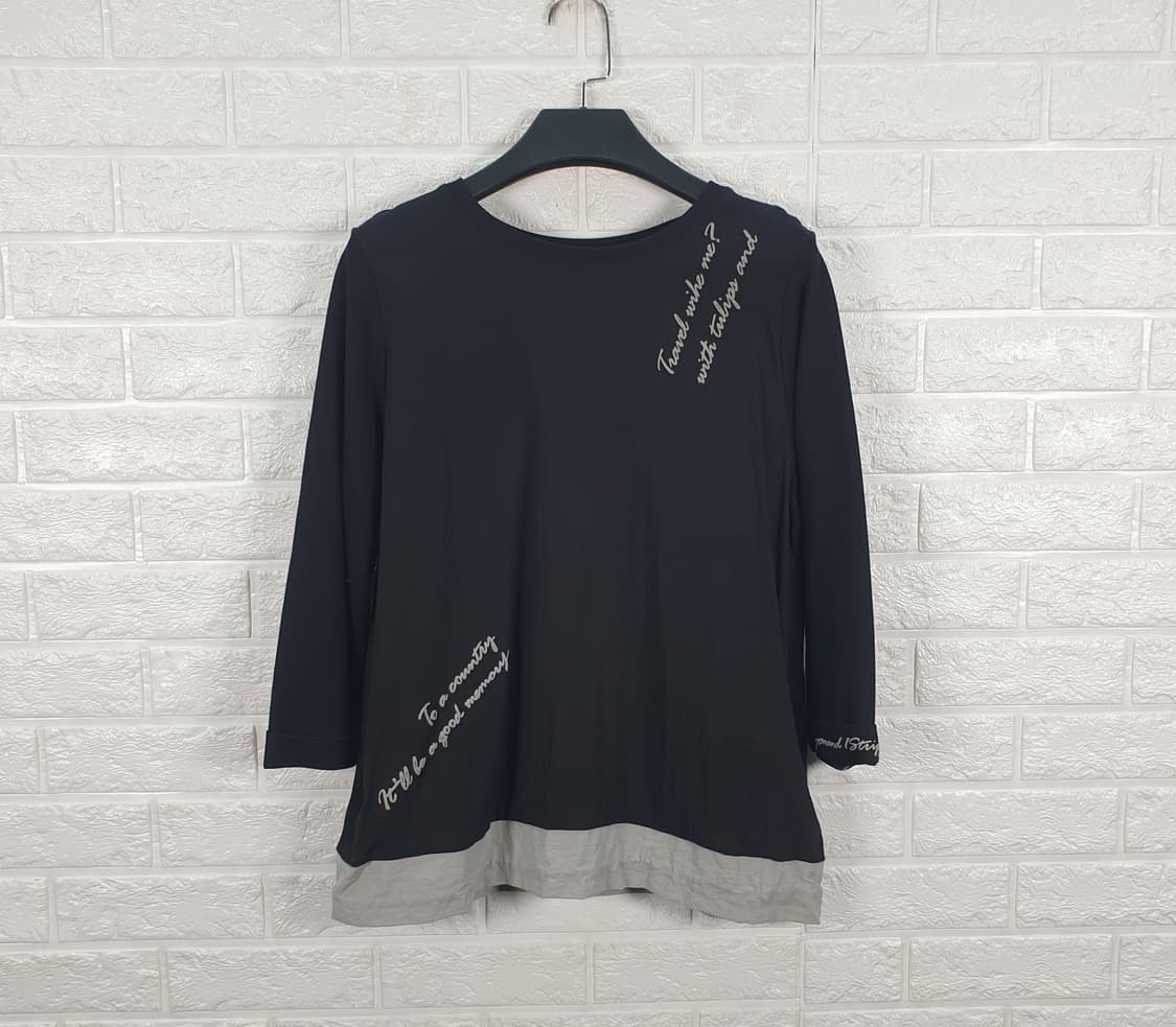 [55]베스띠벨리 레터링 포인트 라운드티 상품이미지1