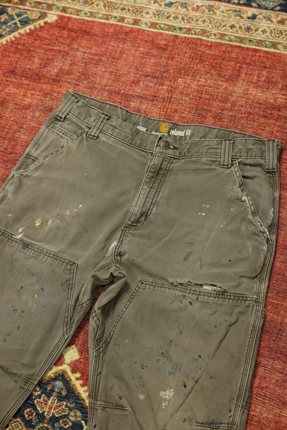 빈티지 칼하트 더블니 디스트레스드 판매 상품이미지6