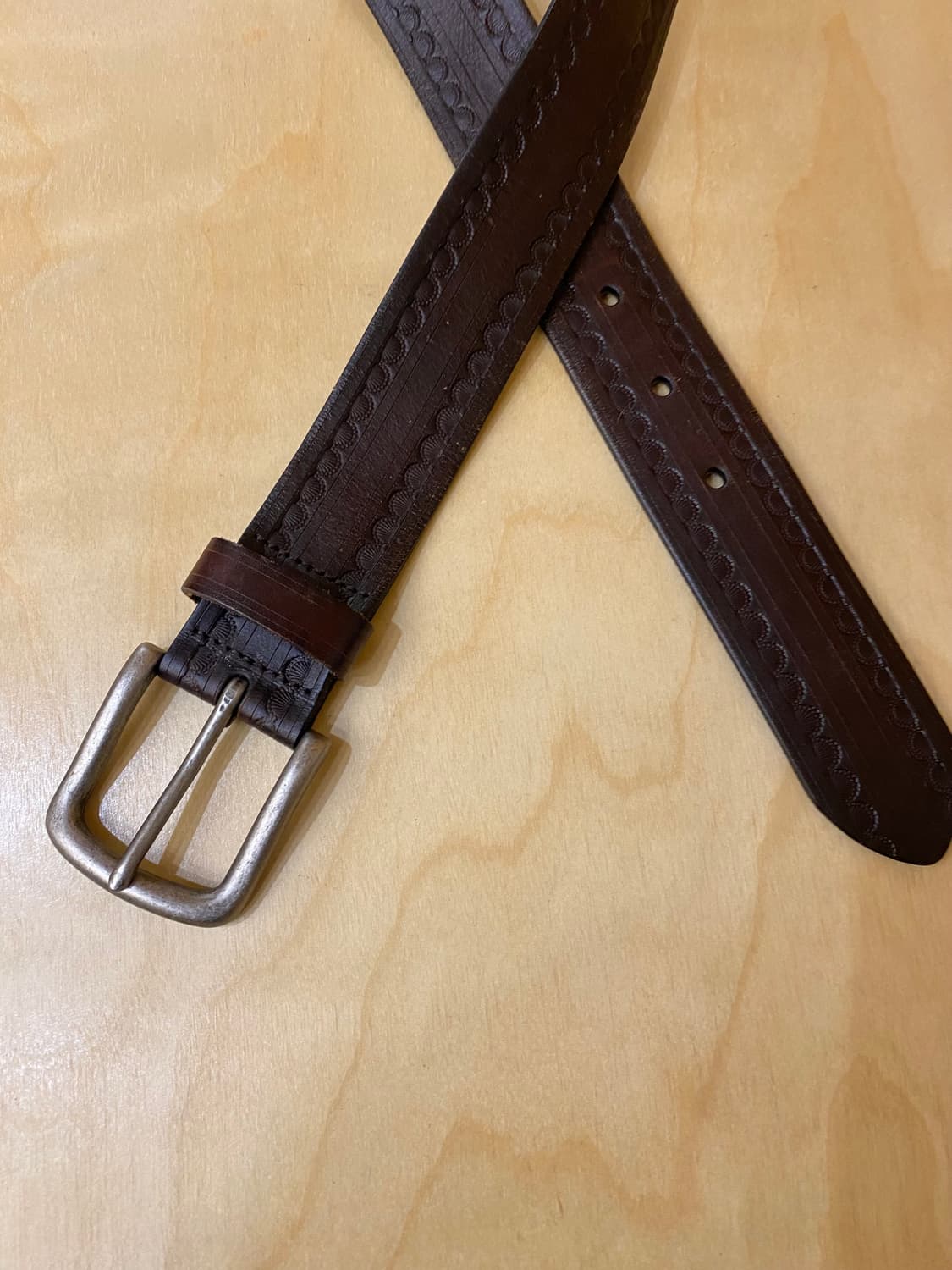 VTG carving leather belt 빈티지 음각 레더 벨트 상품이미지3