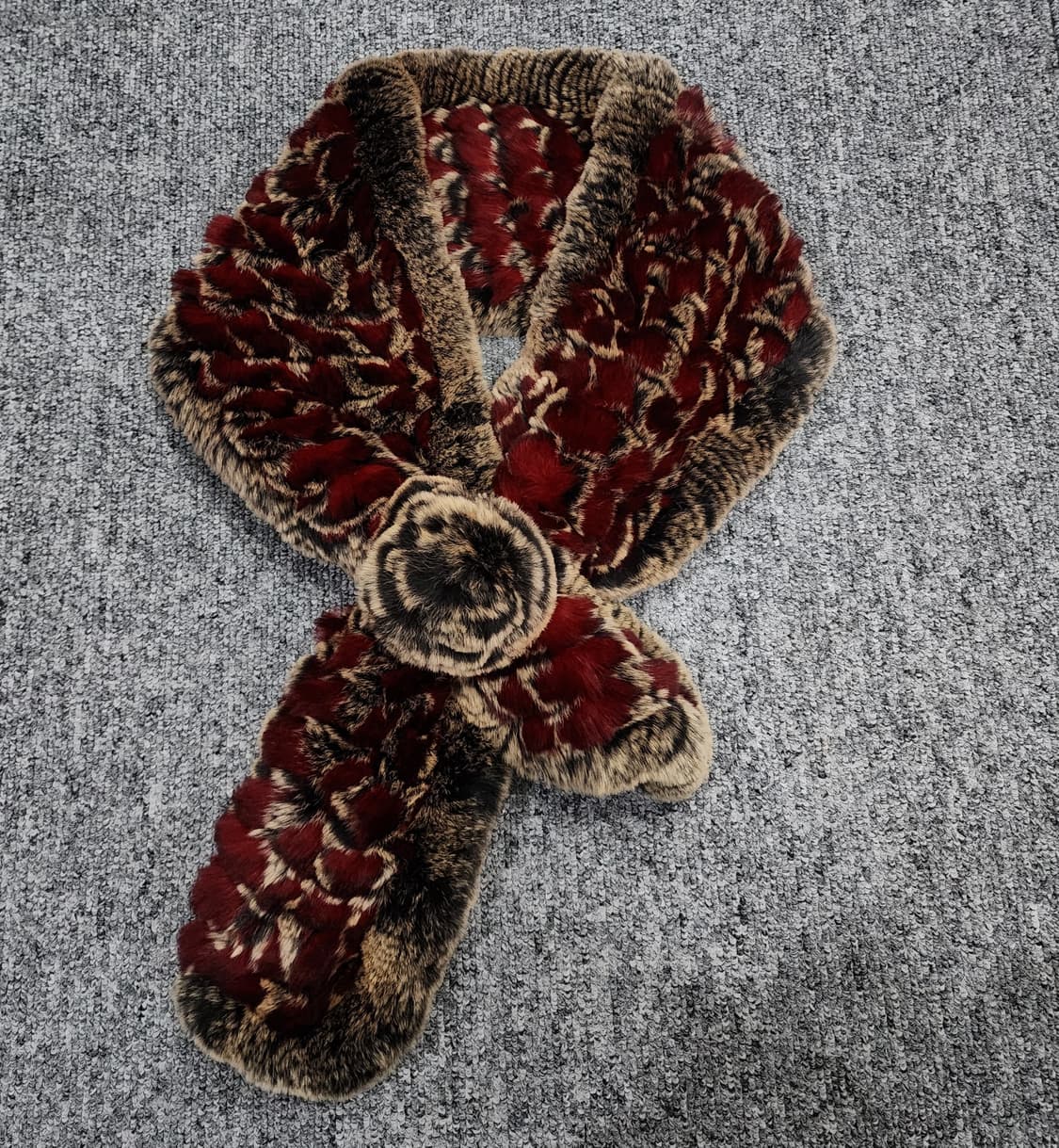 빈티지 로즈 렉스 퍼 머플러 토끼털 목도리 상품이미지1