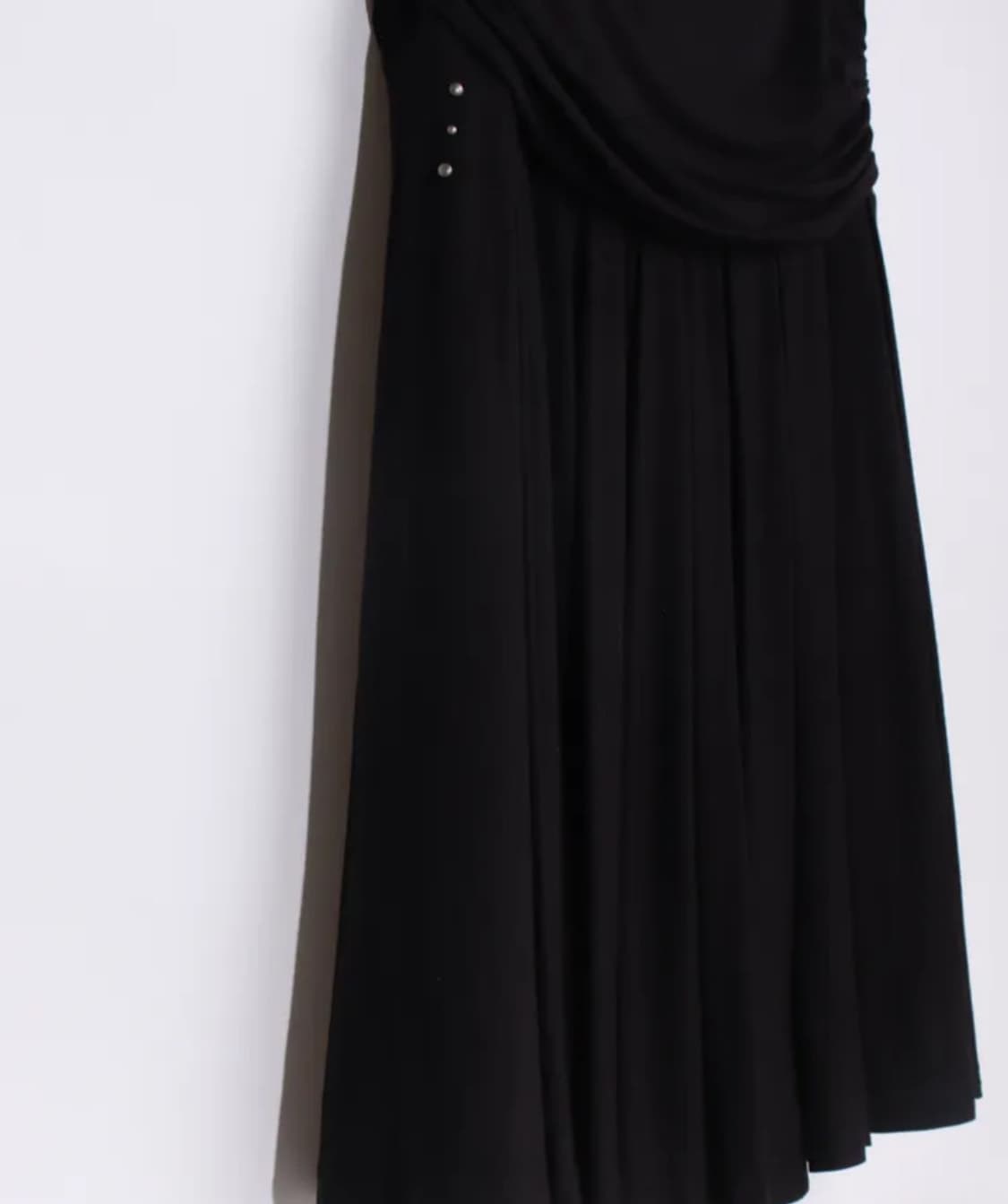 플리츠 미디 스커트-black 상품이미지2