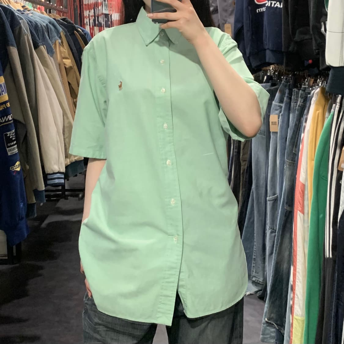 [IM] 폴로 랄프로렌 반팔 린넨 셔츠 라이트 그린 상품이미지2