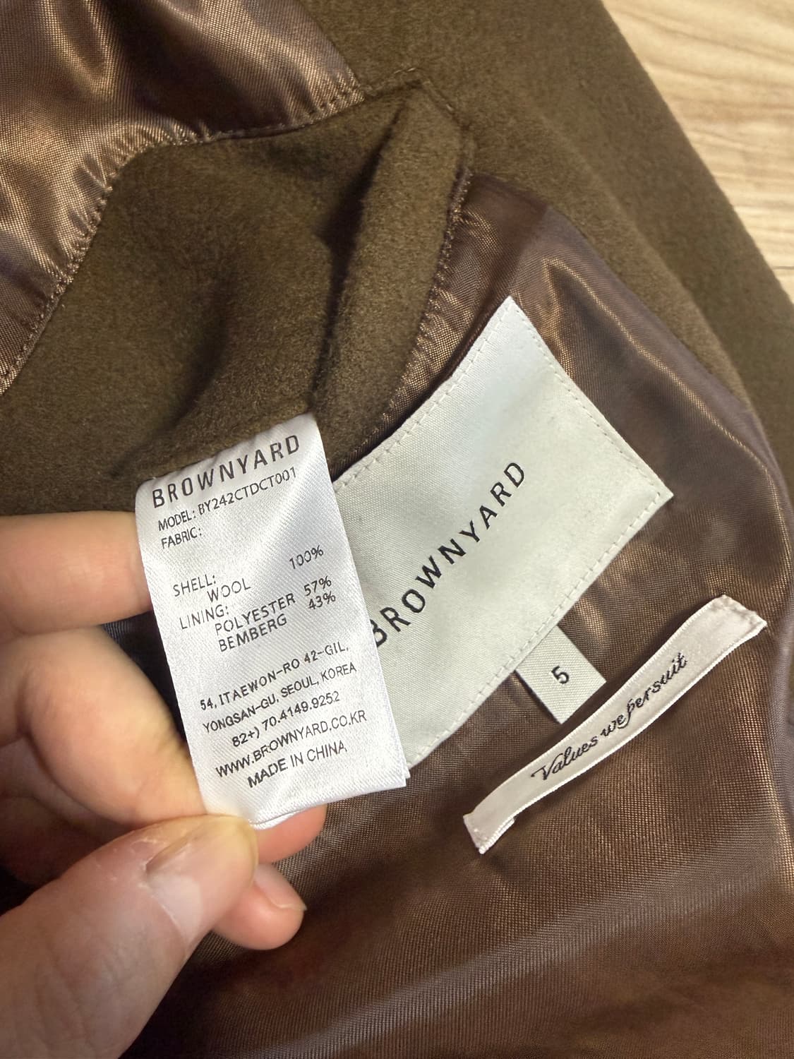 [5] 브라운야드 더블 브레스티드 코트 모카 상품이미지6