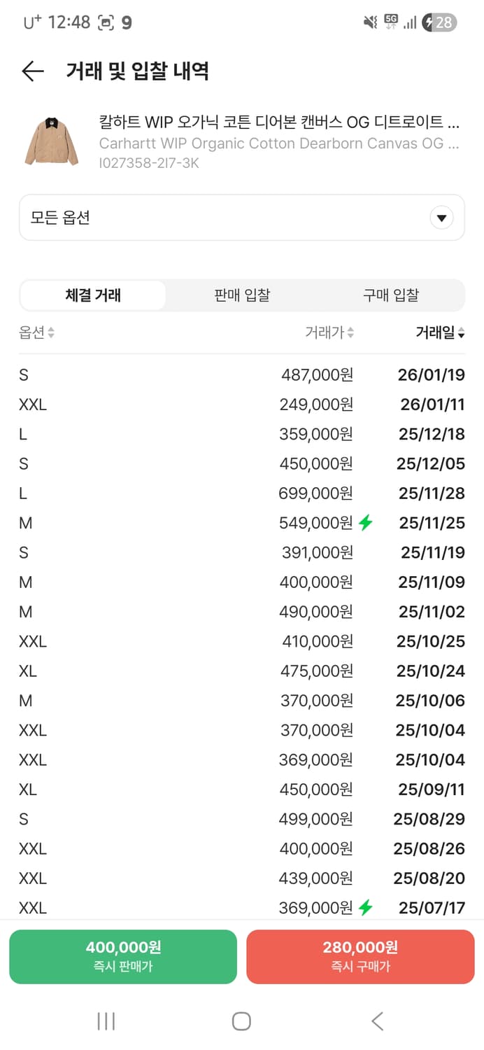 칼하트 WIP  OG 디트로이트 자켓 피넛 L 상품이미지2