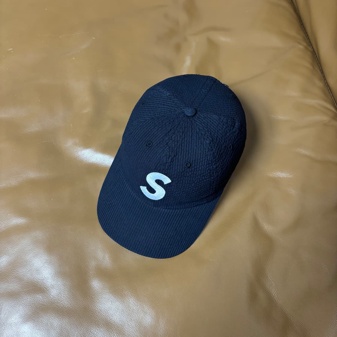 Supreme 슈프림 24ss 시어서커 블랙 S로고 6패널 볼캡 모자 상품이미지5