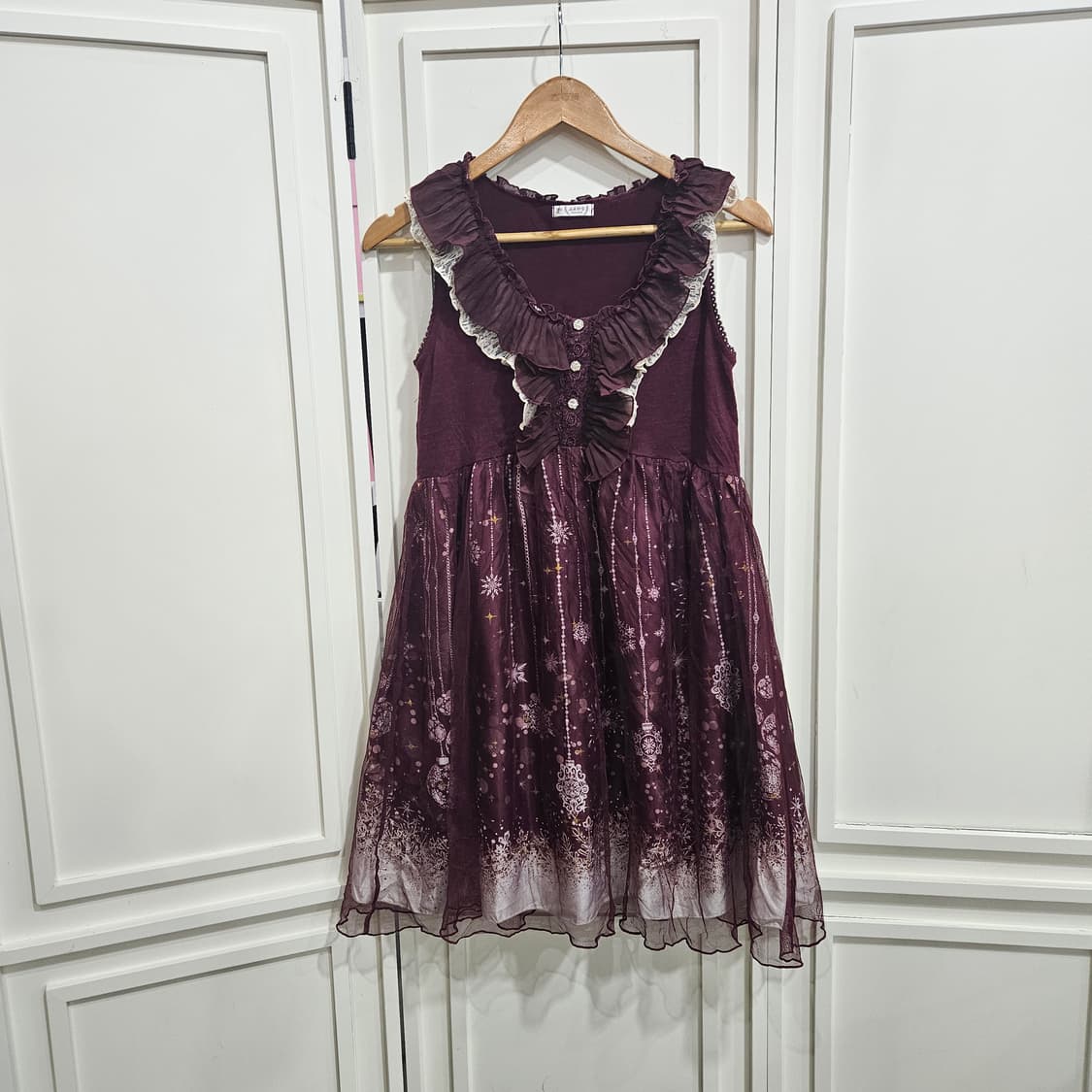 엑시즈팜(axes femme) 별빛 프린트 프릴 원피스 상품이미지1