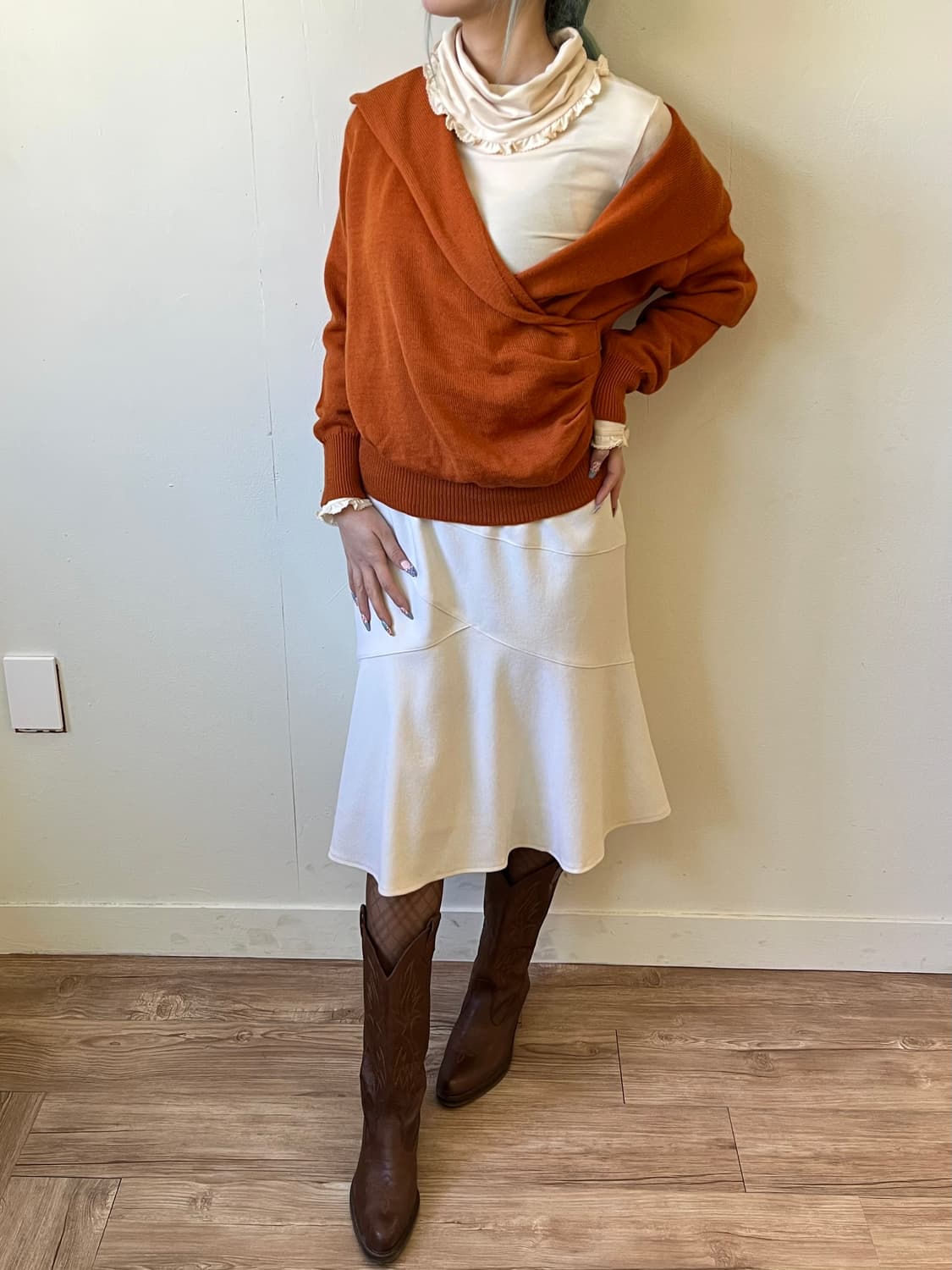 japan vtg 캐시미어 스커트 상품이미지6