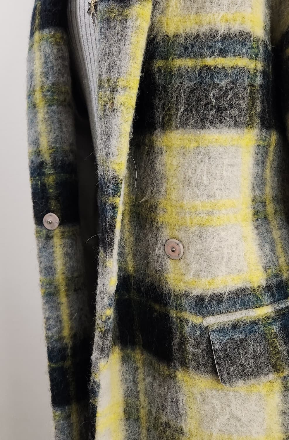 레몬체크 모헤어 코트  상품이미지6