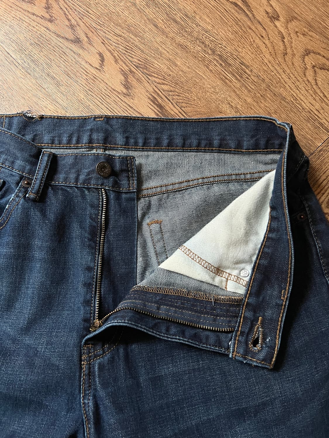 [34]리바이스 505 다크블루 워싱 생지 데님 팬츠 상품이미지3