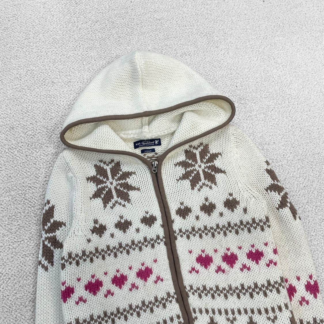 NII 아메리칸 빈티지 노르딕 코위찬 니트 후드집업 상품이미지3