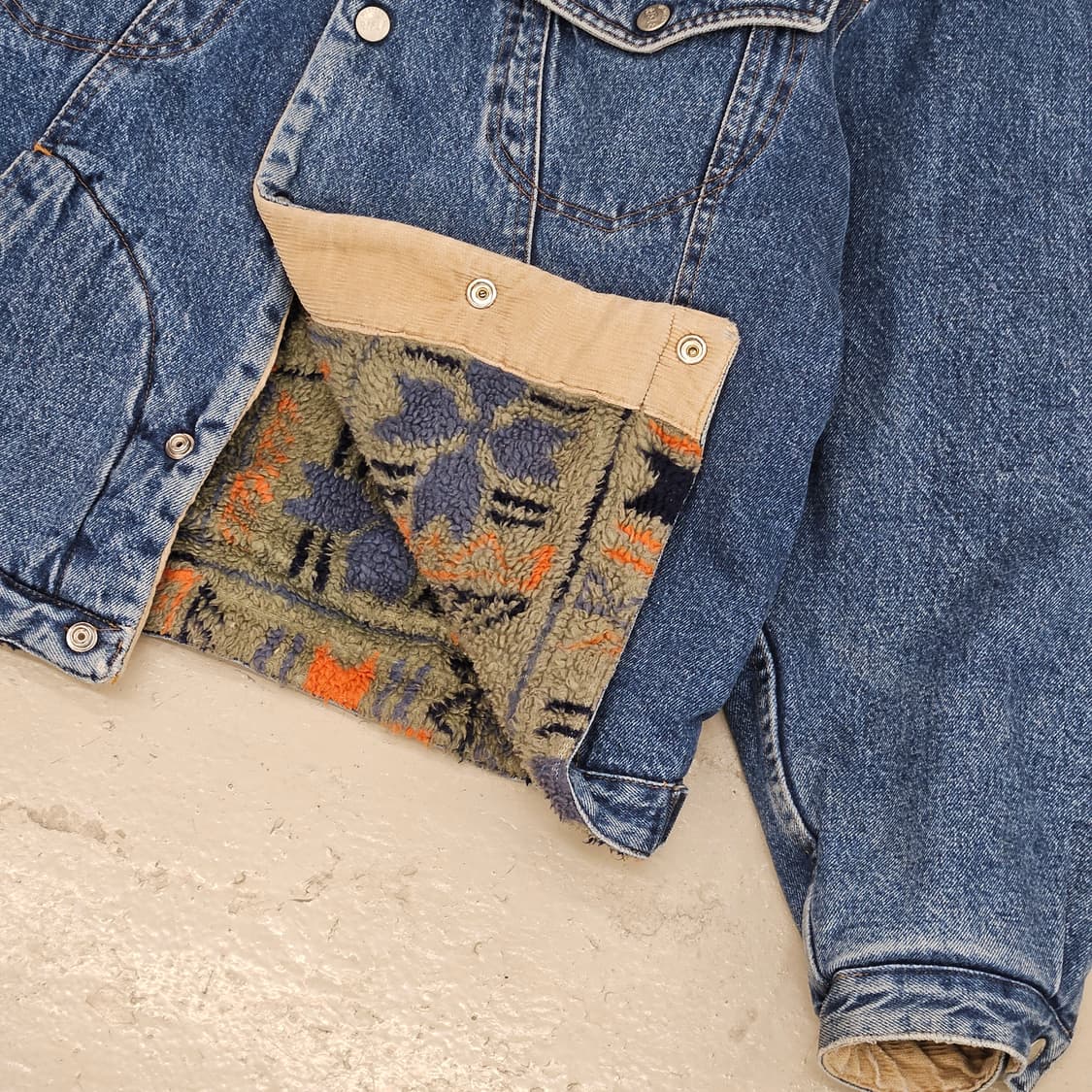 90's RIFLE 트러커자켓 청자켓 후리스 누빔 빈티지 웨스턴 XL 상품이미지2