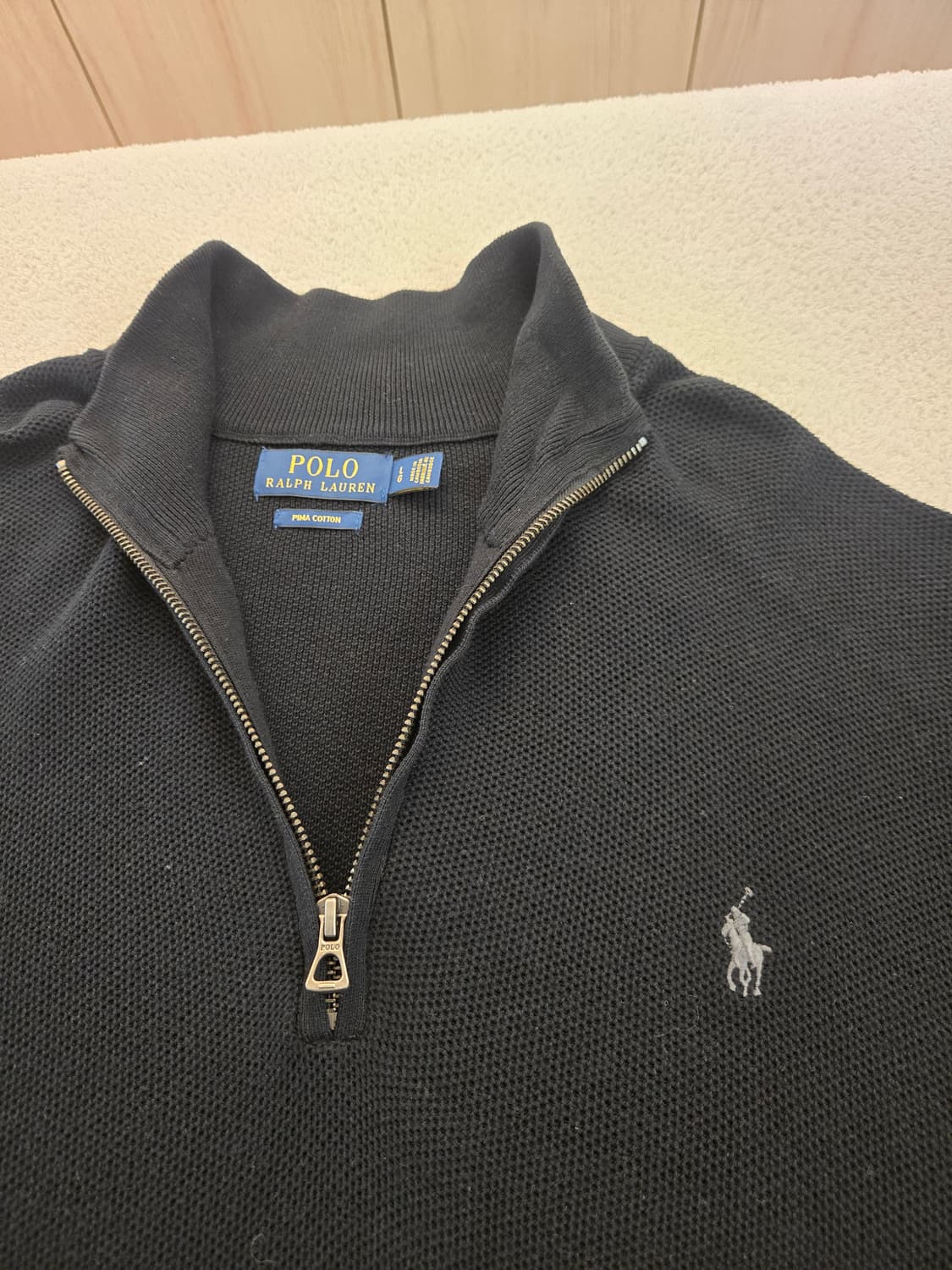 폴로 랄프로렌 하프집업 니트 블랙 LG(105~110) 상품이미지5