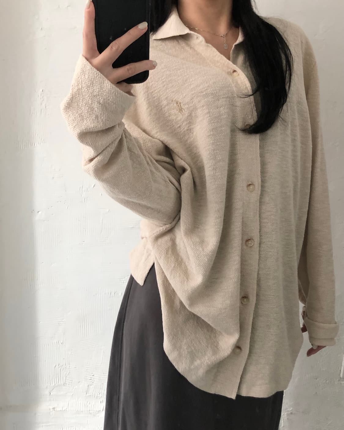 Polo 폴로 랄프로렌 신형 코튼린넨 베이지컬러 버튼 카라 슬리브 가디건 상품이미지1